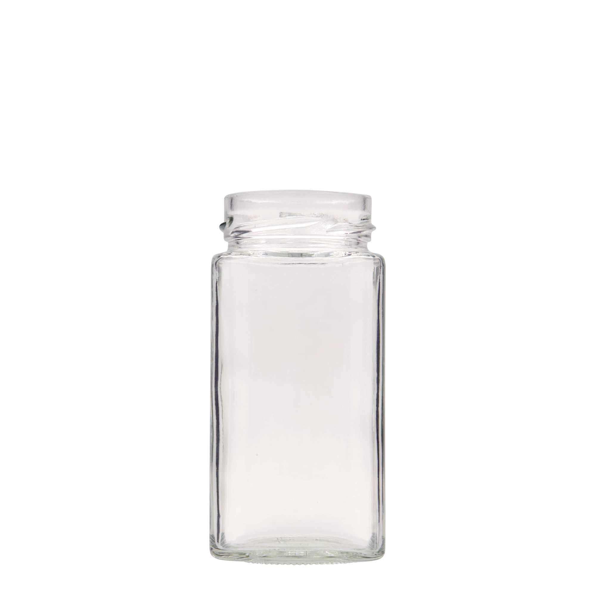 314 ml nelikulmainen lasi ”Funny”, suuaukko: Deep-Twist-off (DTO 58)