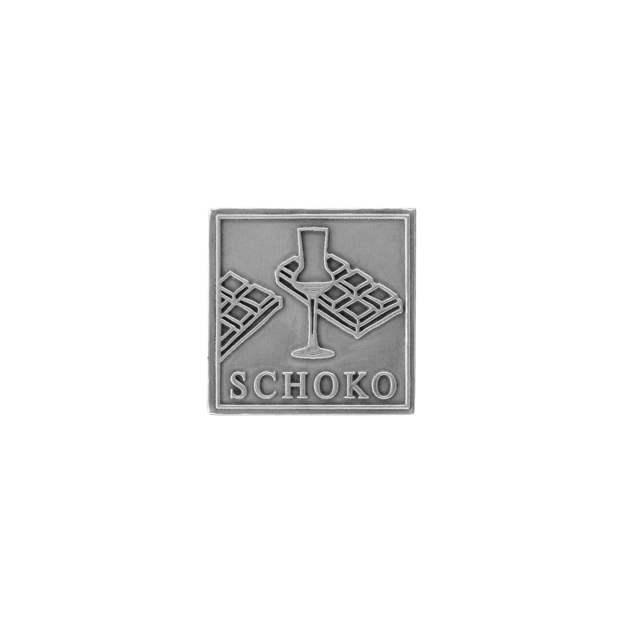 Lyijytarra 'Schoko', neliö, metalli, hopea