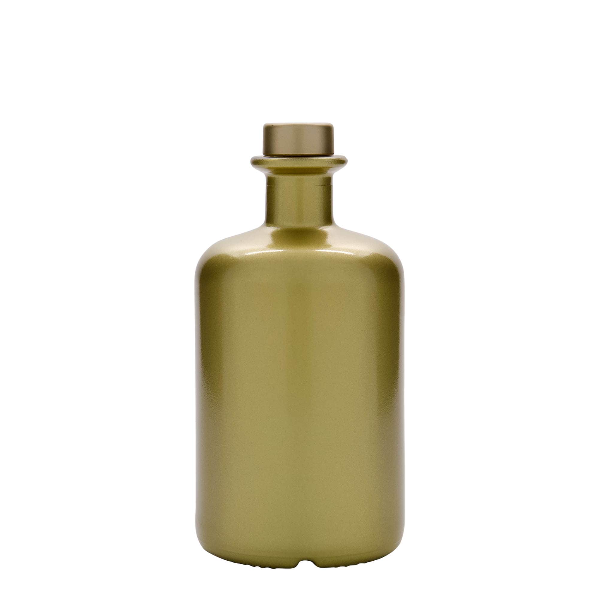 500 ml lasipullo apteekkari, kulta, suuaukko: korkki