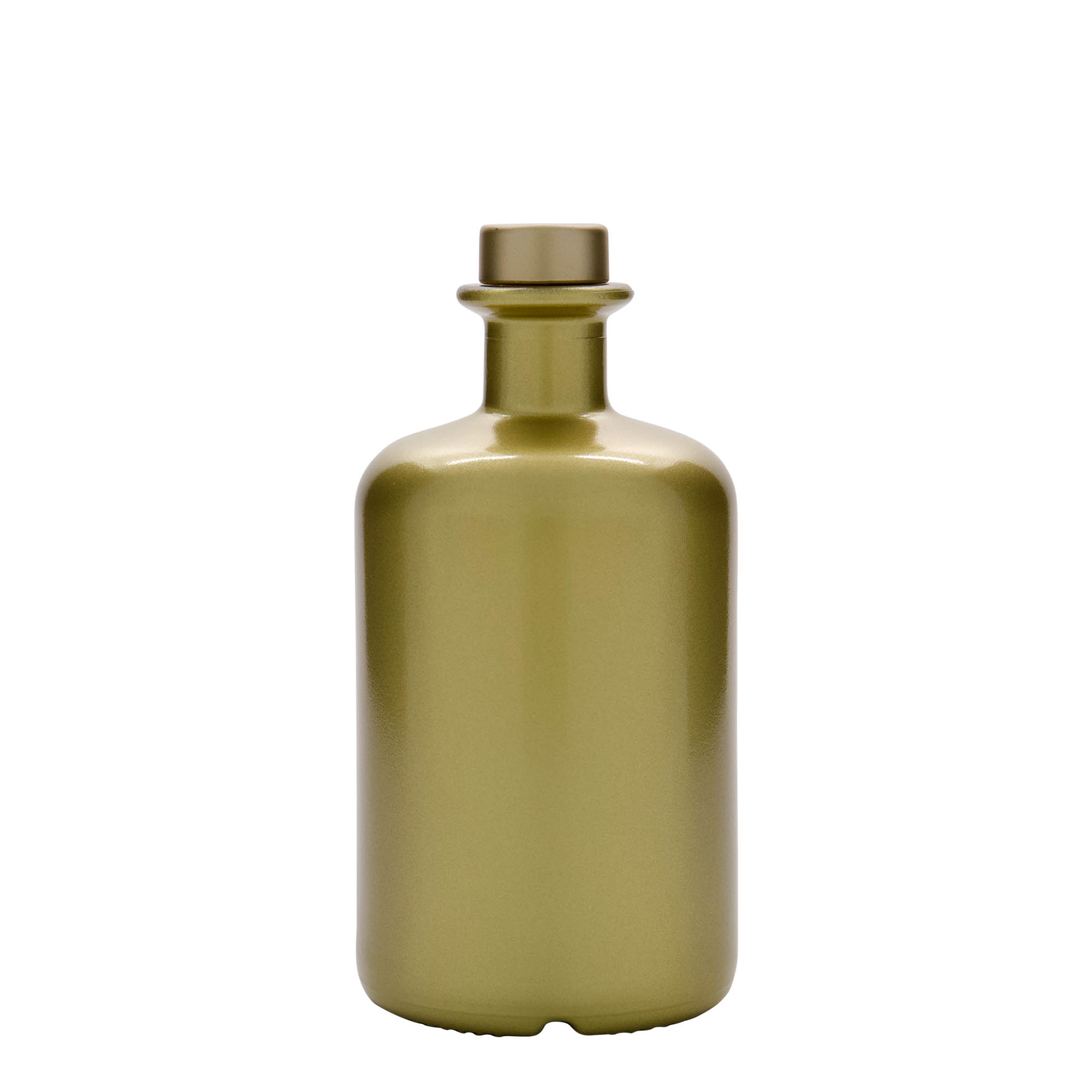 500 ml lasipullo apteekkari, kulta, suuaukko: korkki