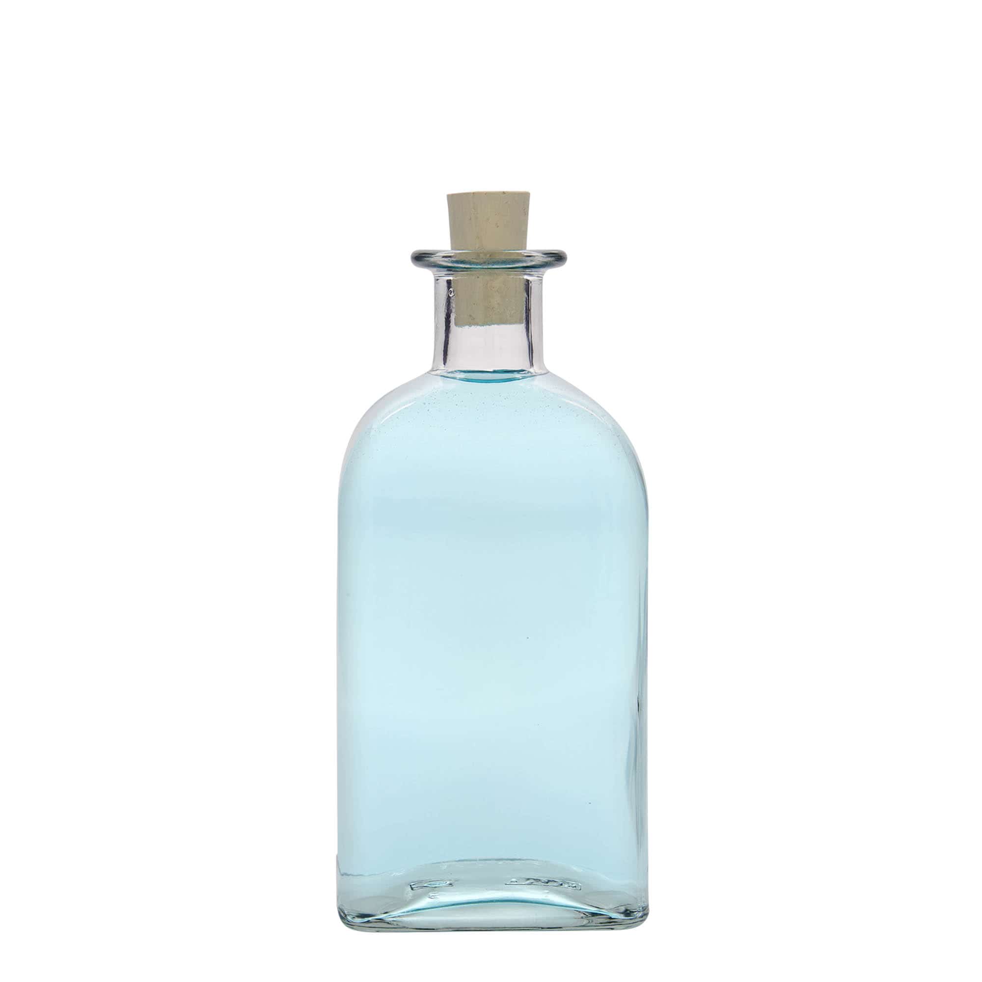 500 ml apteekkarin lasipullo Carré, neliö, suu: korkki
