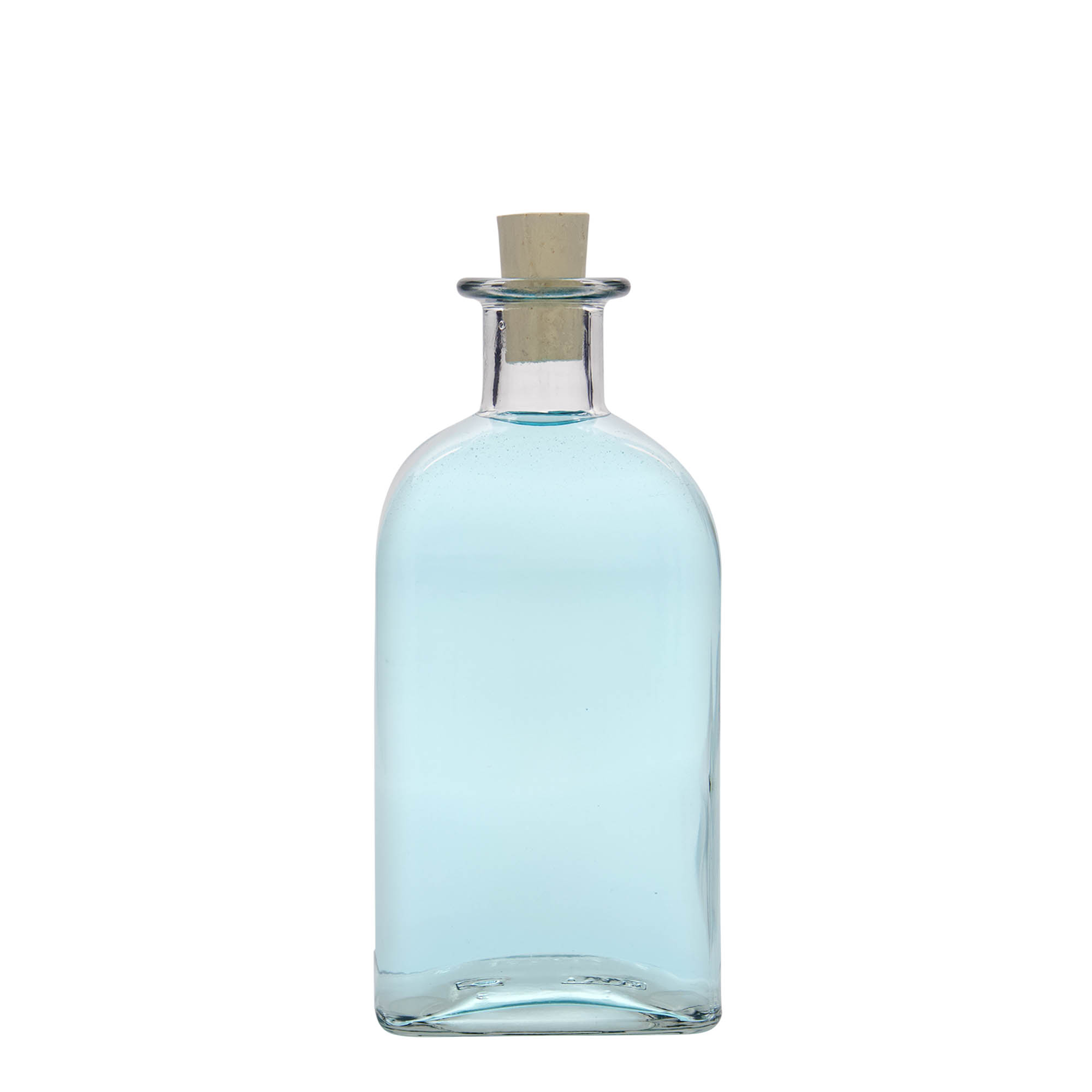 500 ml lasipullo Apotheker Carré, neliömäinen, suuaukko: korkki