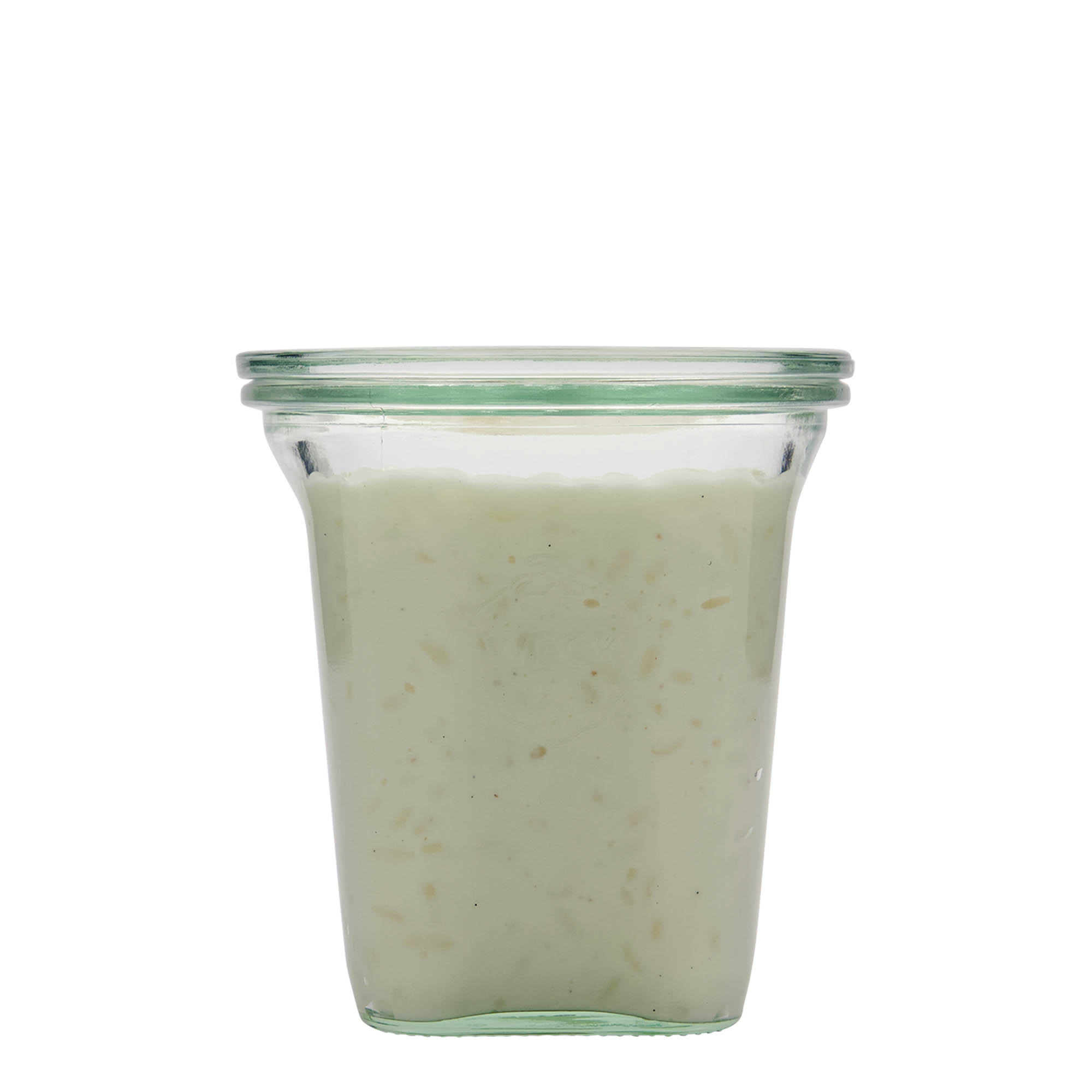 545 ml WECK-nelikulmainen lasi, neliö, suuaukko: pyöreä reuna 545 ml WECK-nelikulmainen lasi, neliö, suuaukko: pyöreä reuna