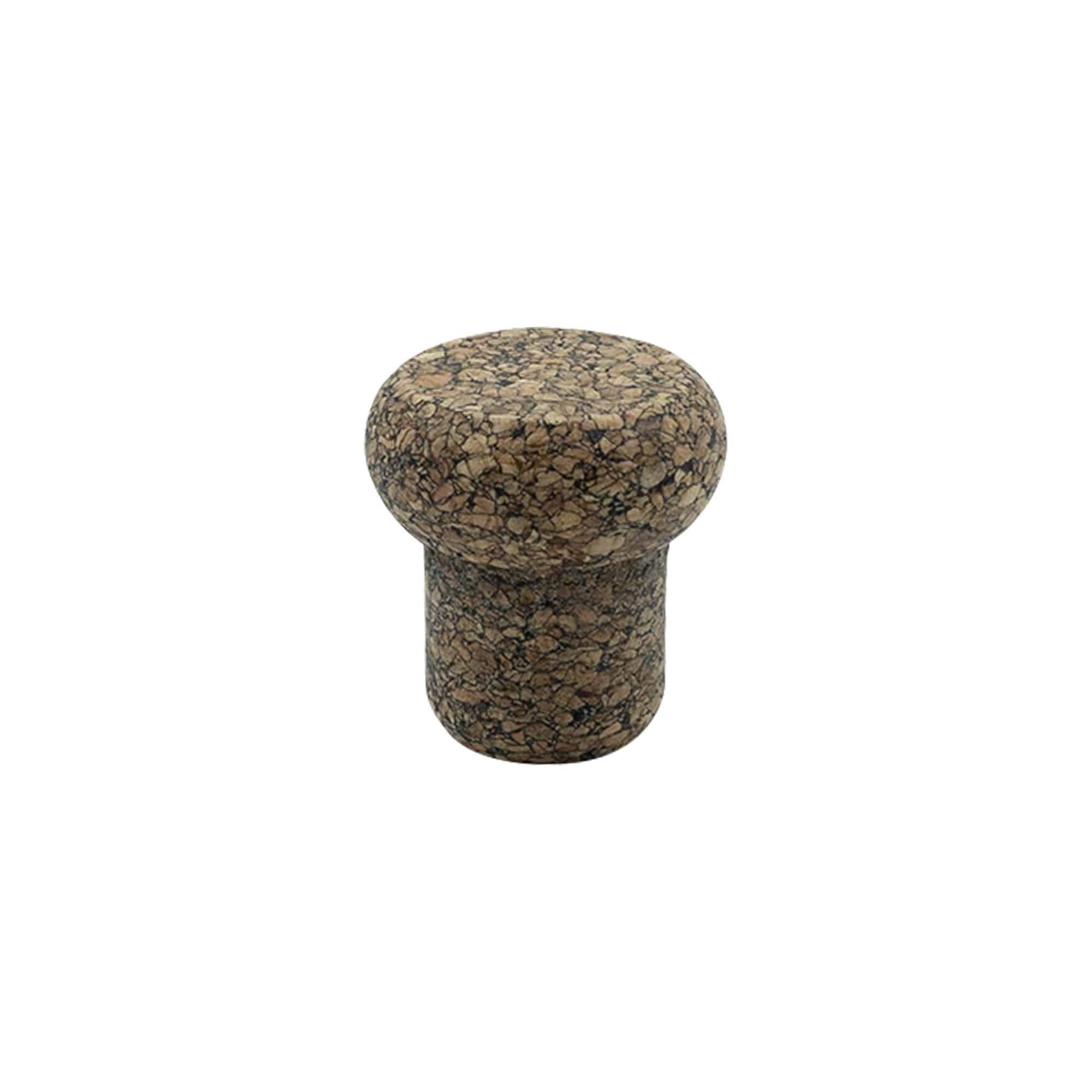Kahvakorkki 'Tynnyri' 22,5 mm, Corkcoal, suukappaleelle: Korkki