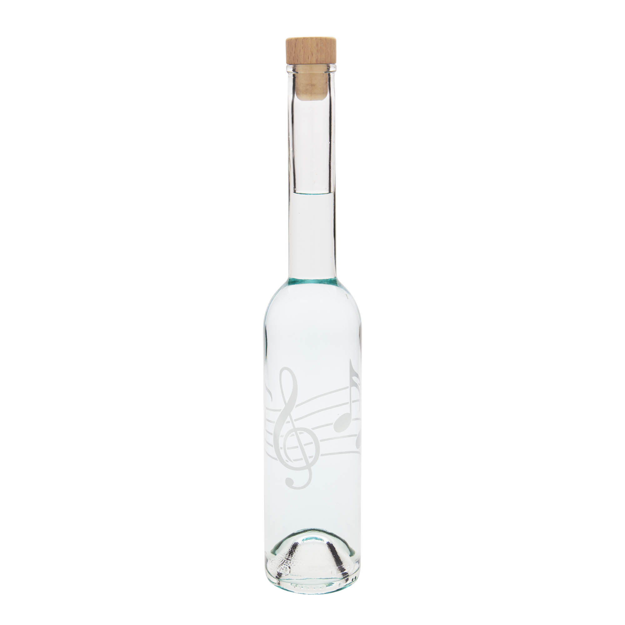 350 ml lasipullo 'Opera', kuvio: nuotit, suuaukko: korkki 350 ml lasipullo 'Opera', kuvio: nuotit, suuaukko: korkki