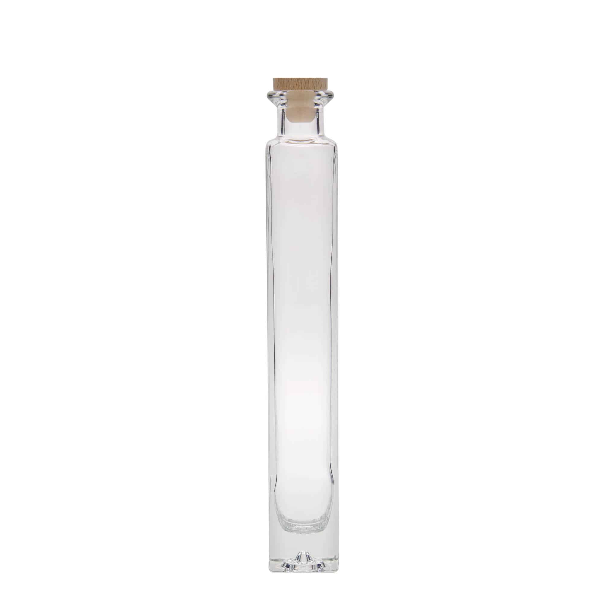 200 ml lasipullo 'Tommy', neliö, suu: korkki