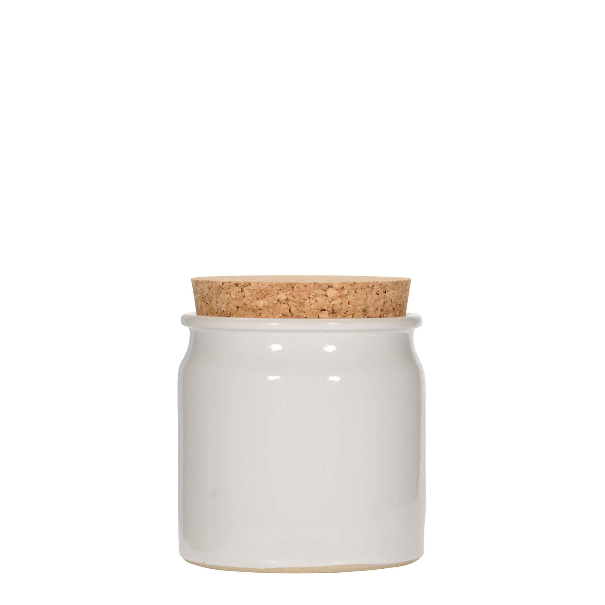 160 ml keraaminen ruukku, keramiikka, valk., suu: korkki