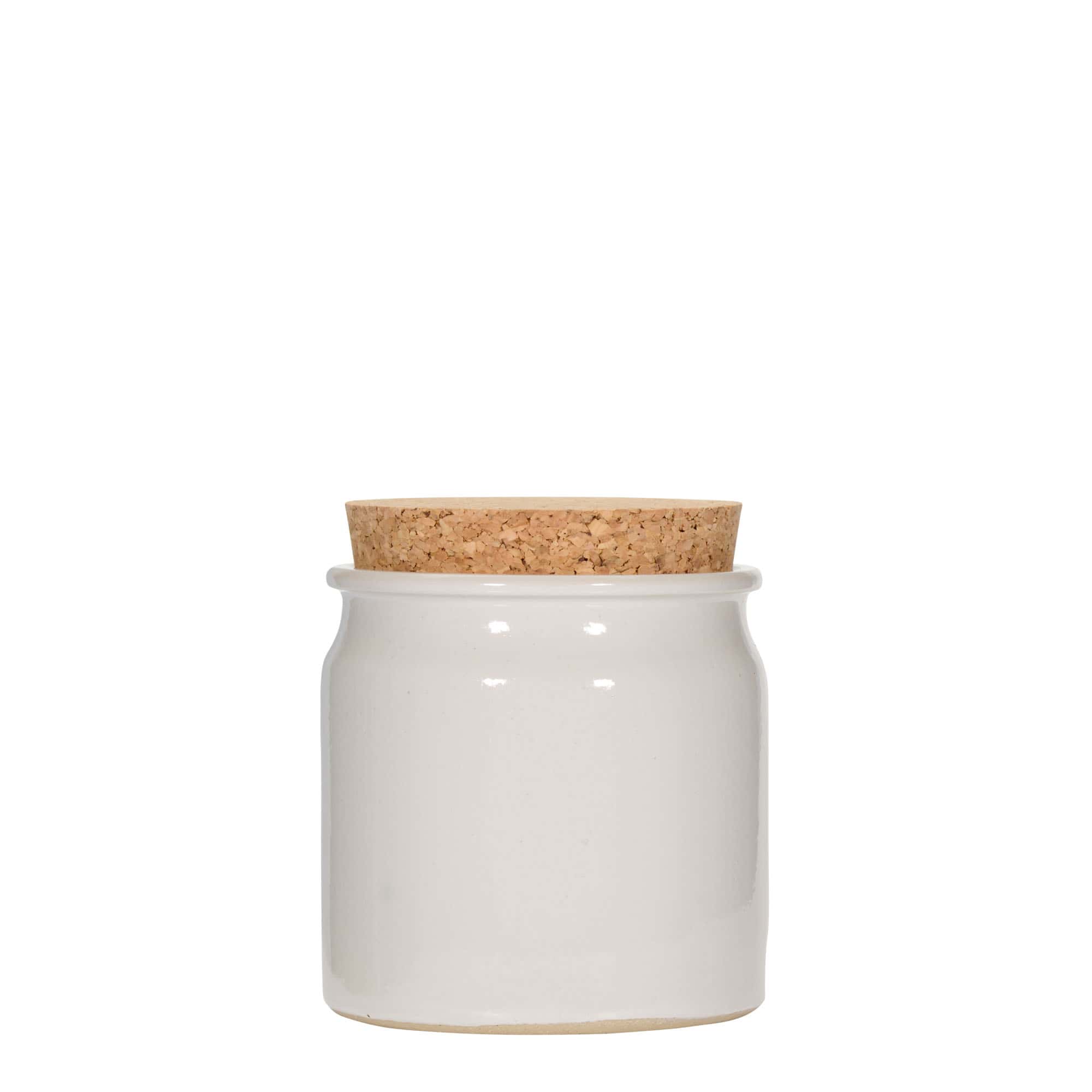 160 ml saviruukku, keramiikka, valkoinen, suuaukko: korkki
