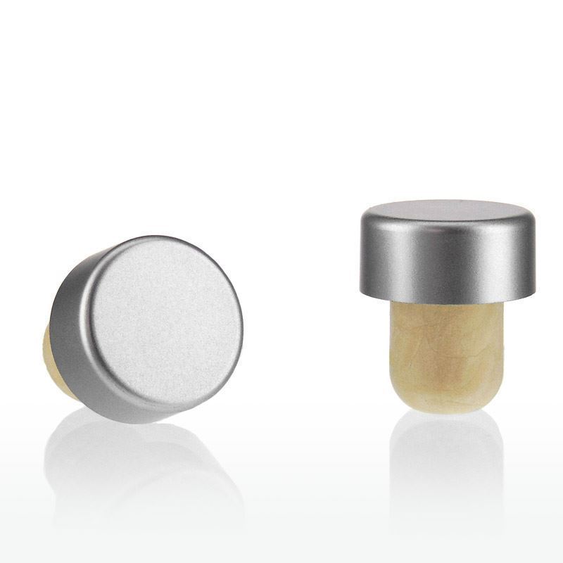 Kahvakorkki 19 mm, muovia, hopea, suulle: korkki Kahvakorkki 19 mm, muovia, hopea, suulle: korkki