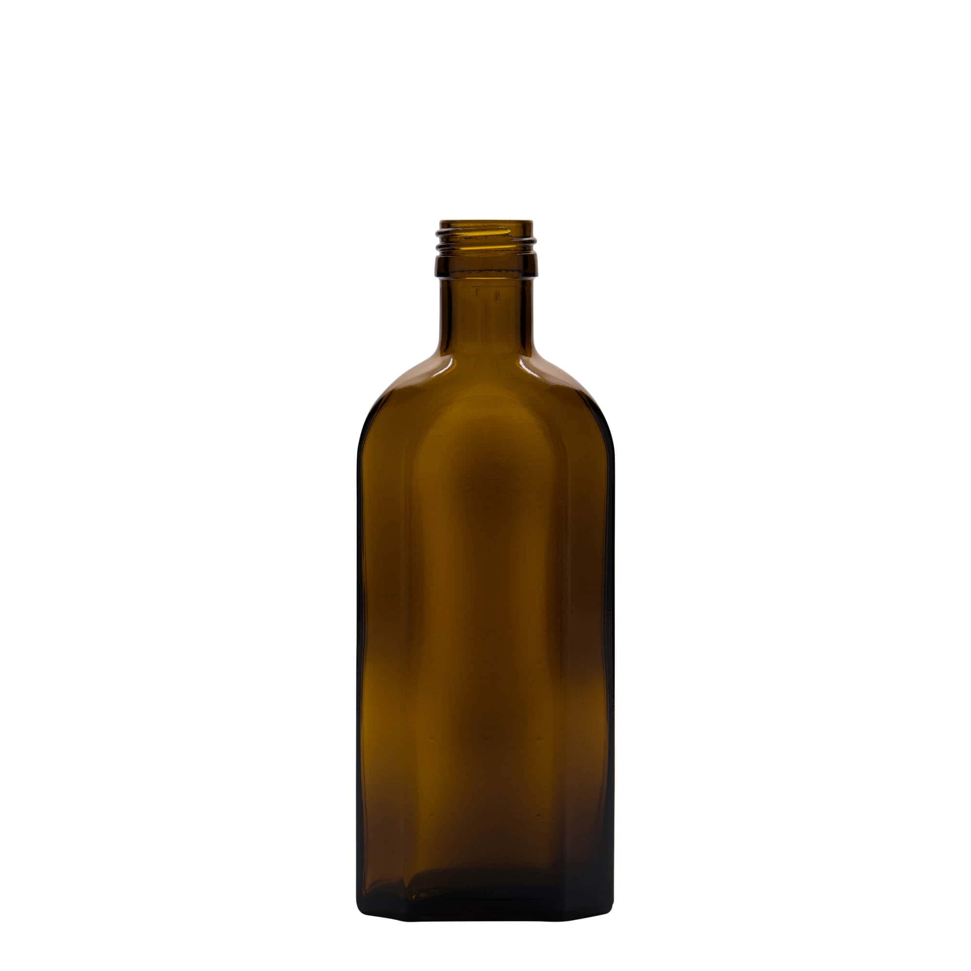 250 ml lääkeputkilo Meplat, soikea, lasi, ruskea, suuaukko: PP 28