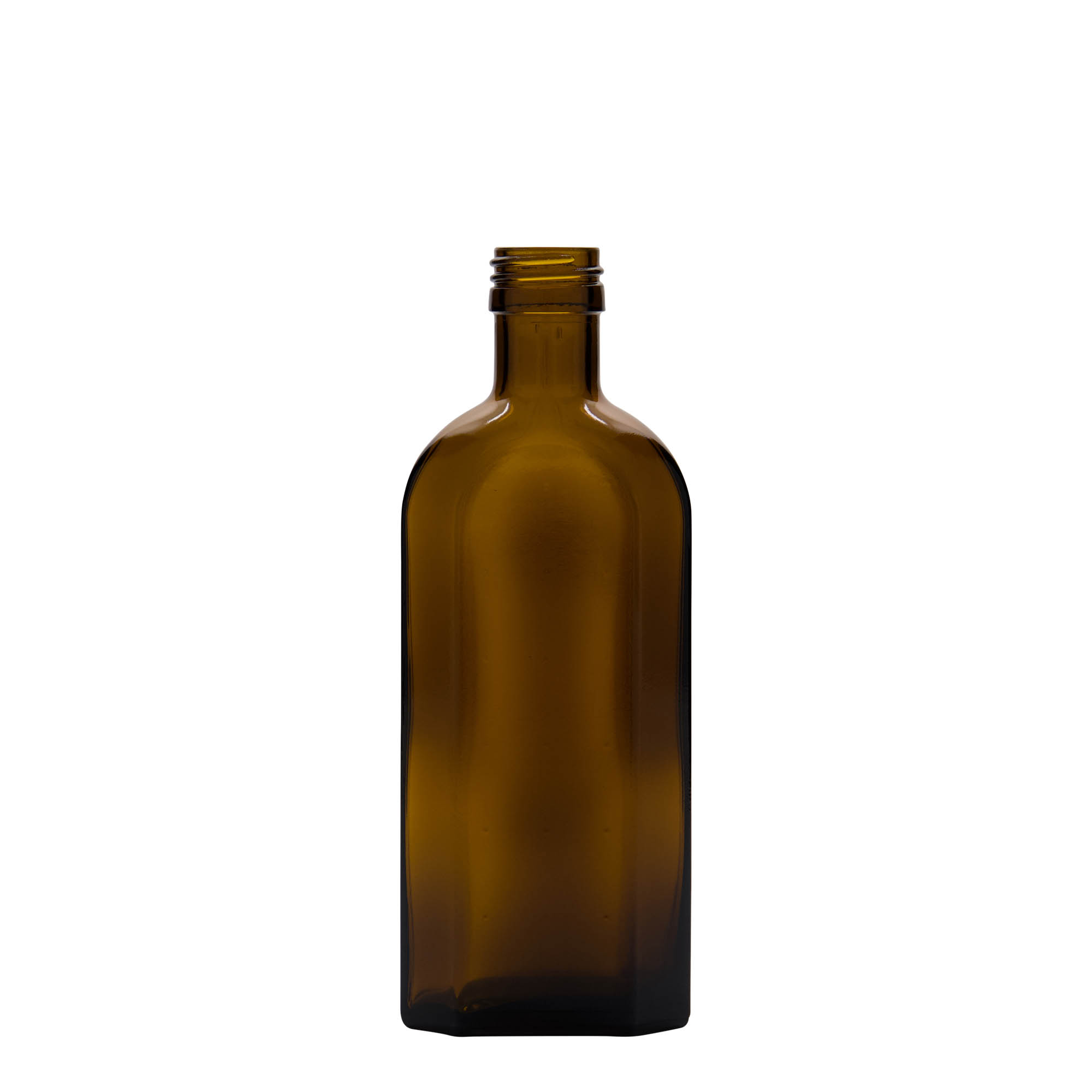 250 ml lääkeputkilo Meplat, soikea, lasi, ruskea, suuaukko: PP 28