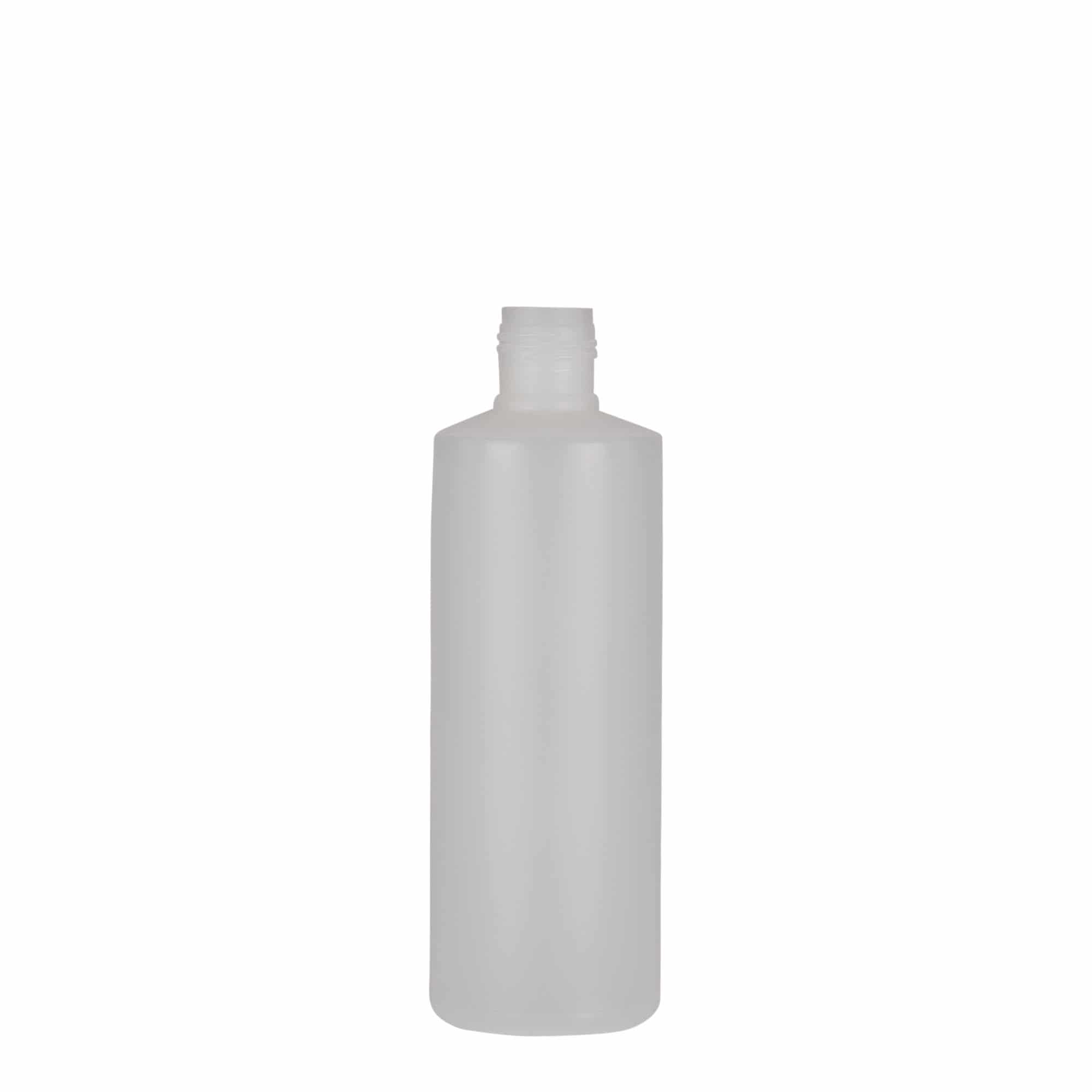 200 ml pyöreä pullo, PE-muovi, natur, suu: Kierrekorkki 200 ml pyöreä pullo, PE-muovi, natur, suu: Kierrekorkki