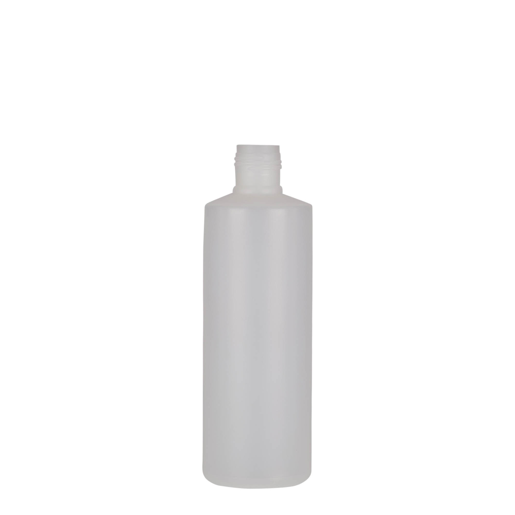200 ml pyöreä pullo, PE-muovi, luonnonvärinen, suuaukko: ruuvikorkki