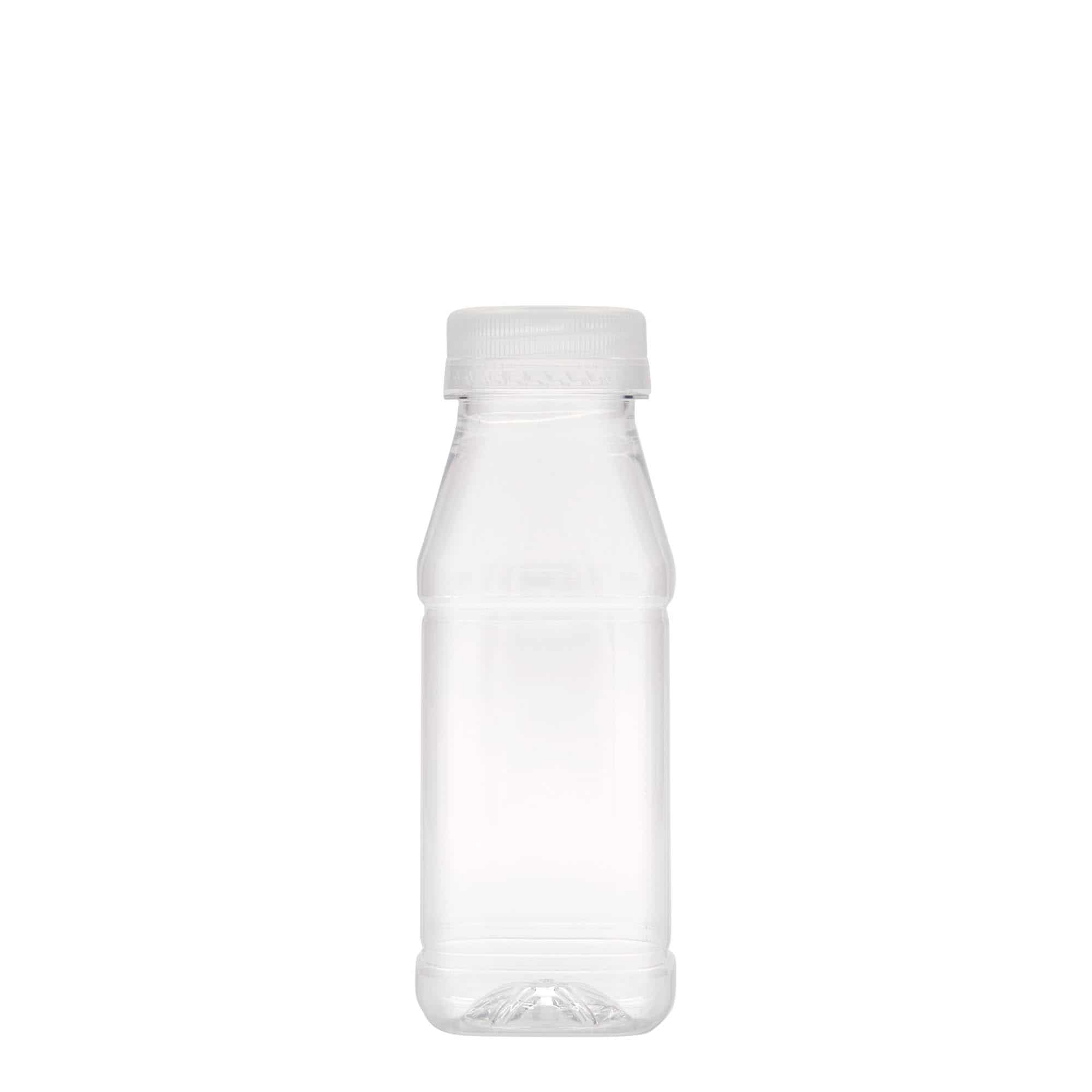 250 ml PET-pullo 'Milk and Juice Carré', neliö, muovi, suu: 38 mm
