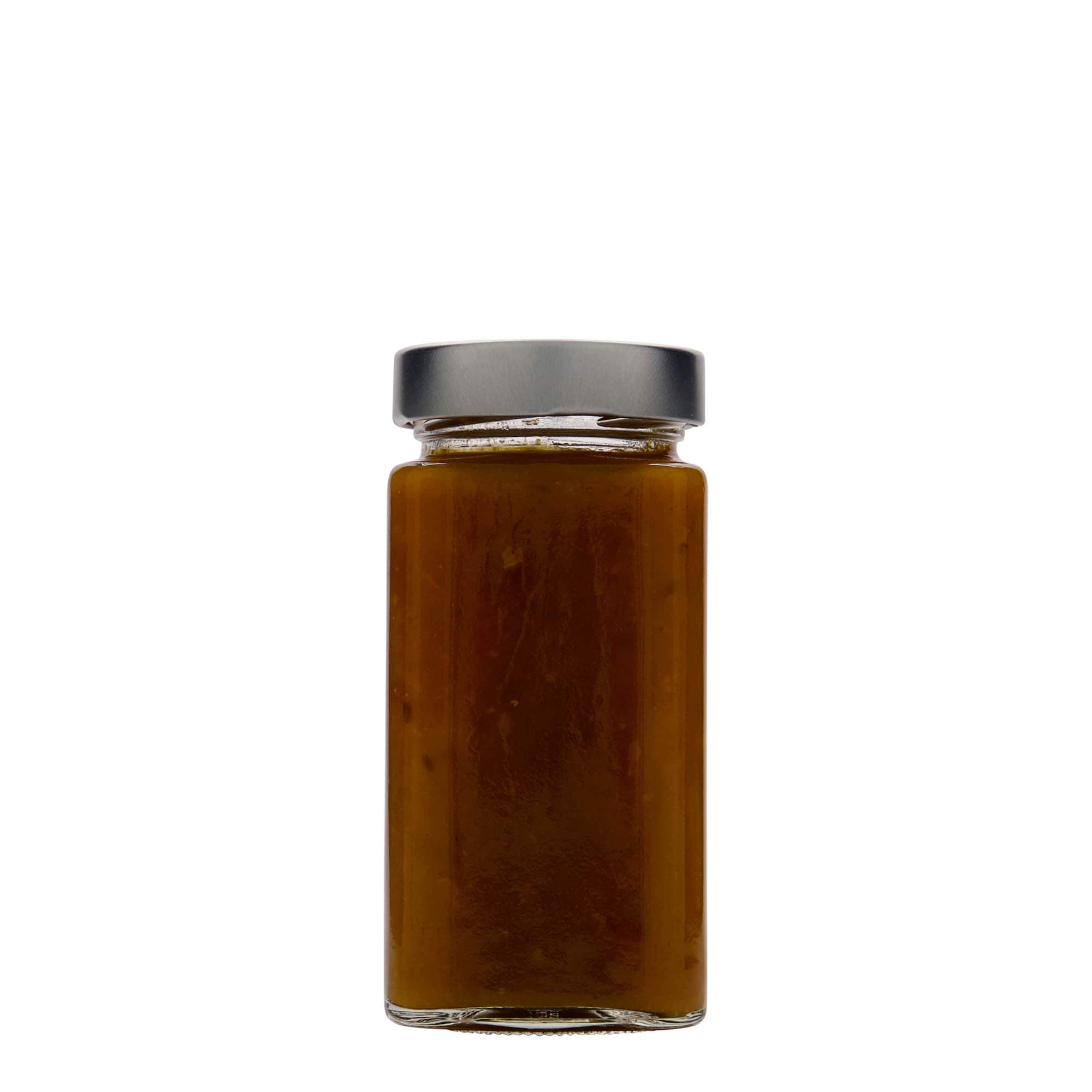 314 ml nelikulmainen lasi ”Funny”, suuaukko: Deep-Twist-off (DTO 58)