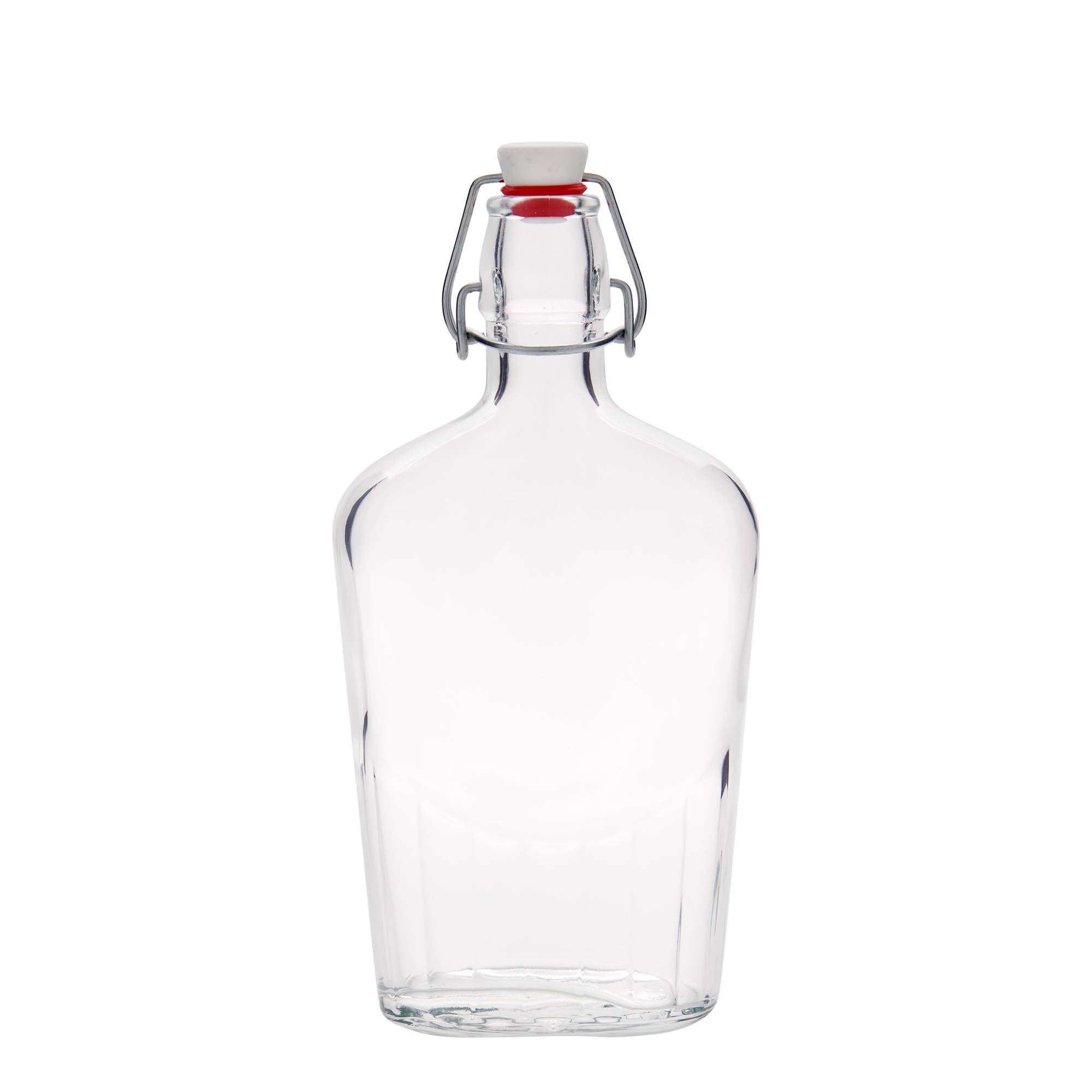 500 ml lasipullo 'Fiaschetta', soikea, suuaukko: lukittava metallikorkki 500 ml lasipullo 'Fiaschetta', soikea, suuaukko: lukittava metallikorkki