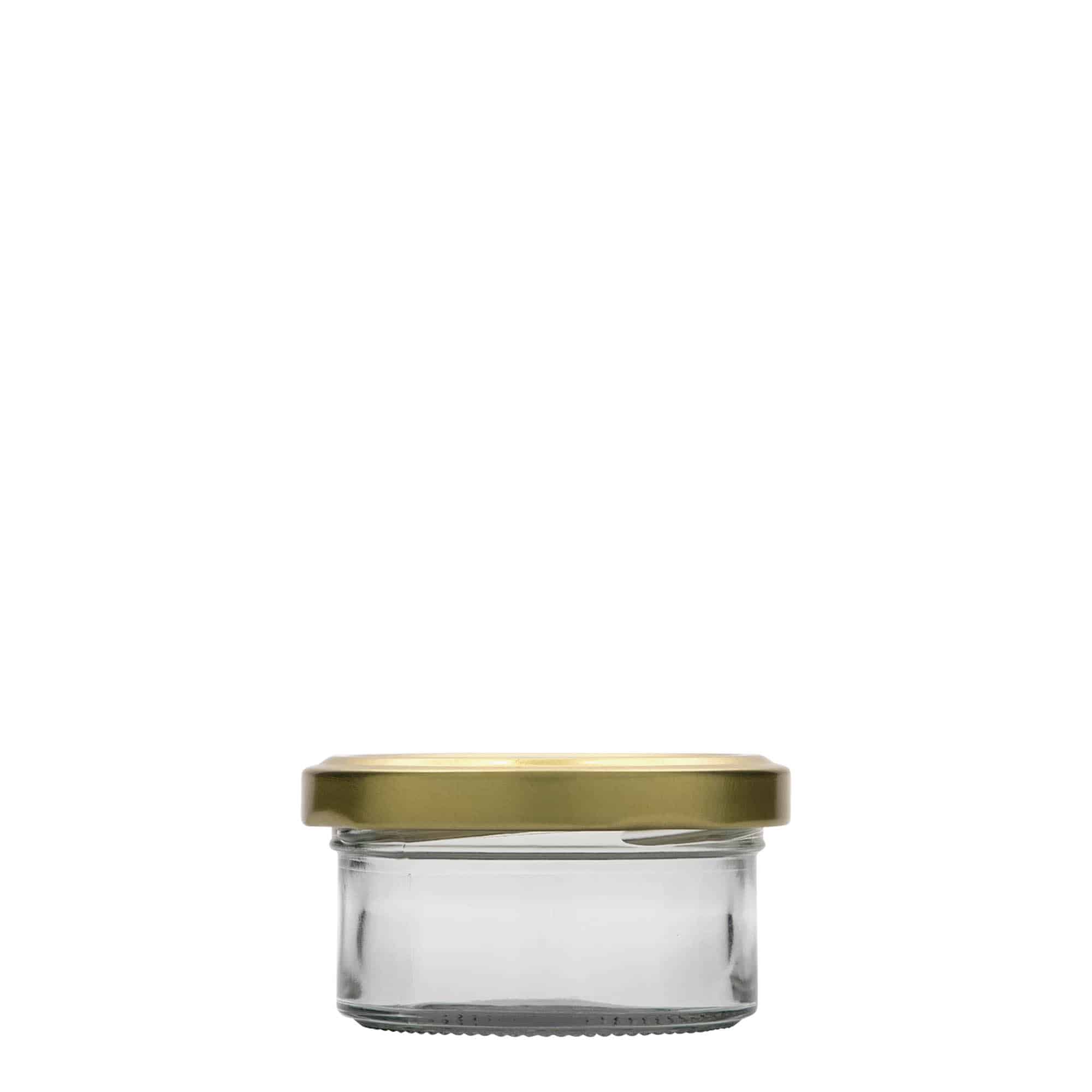 70 ml litteä kaatolasipurkki, suuaukko: Twist-Off (TO 66)