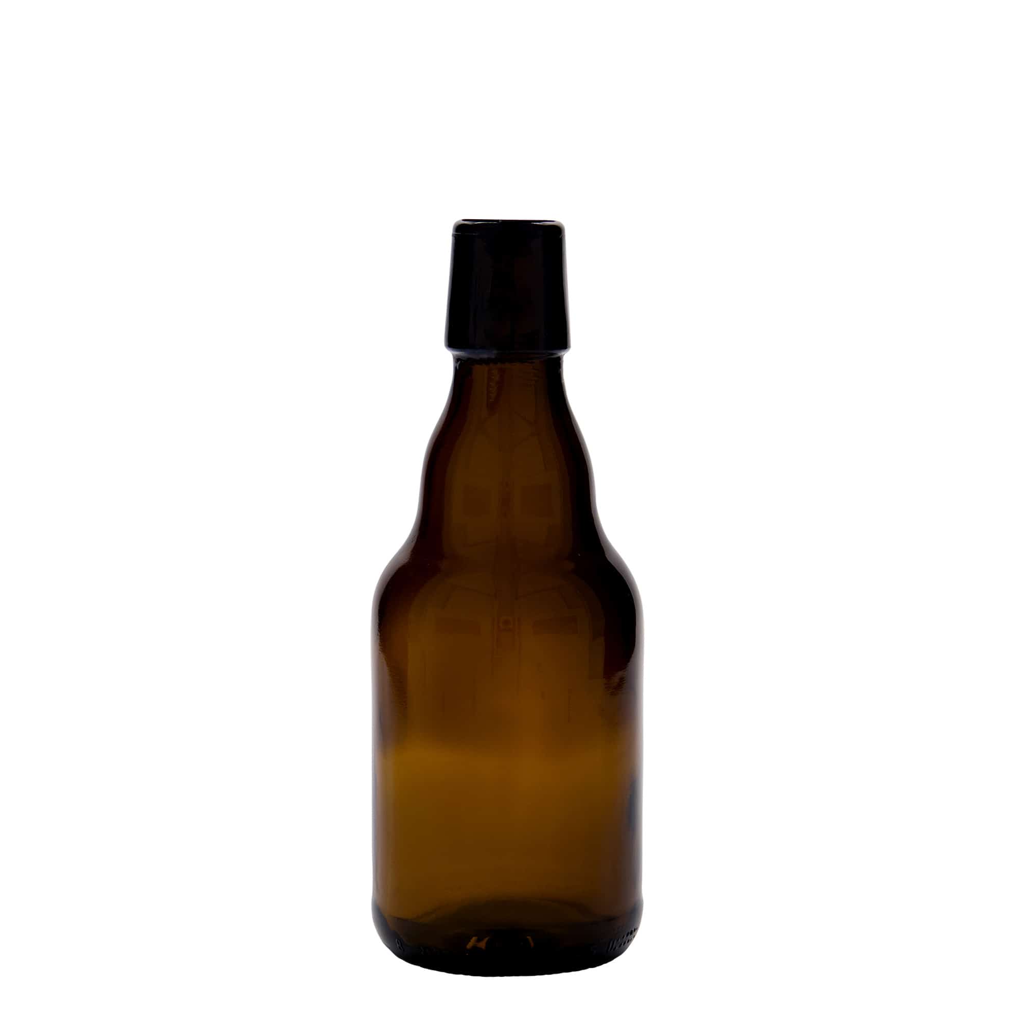 330 ml olutpullo 'Steinie', lasi, ruskea, suu: patenttikorkki 330 ml olutpullo 'Steinie', lasi, ruskea, suu: patenttikorkki