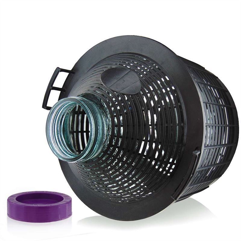 25 l pallopullo leveällä suulla, lasia, suuaukko: ruuvikorkki