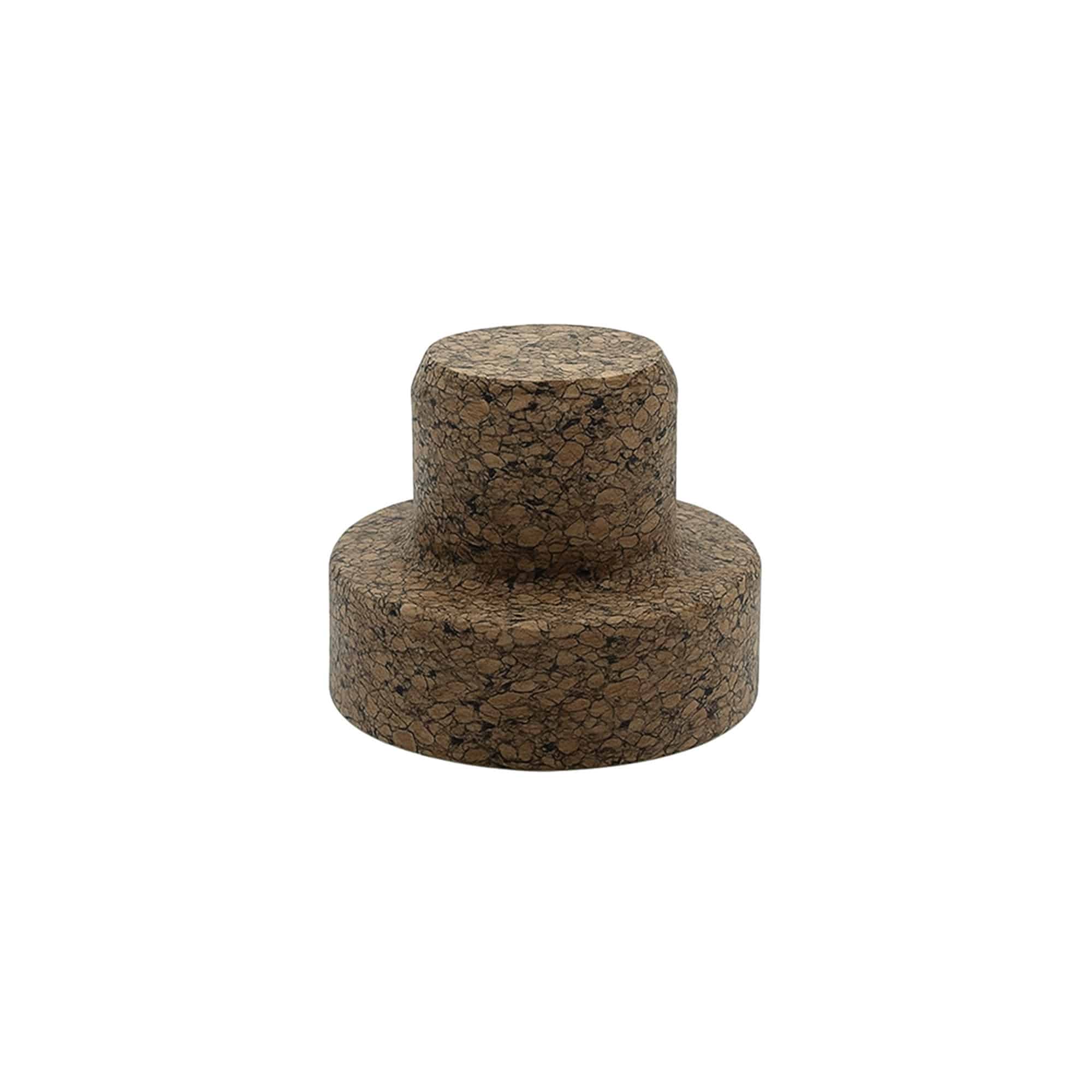 Kahvakorkki 'Sharp' 22,5 mm, Corkcoal, suulle: Korkkikupumuhvi