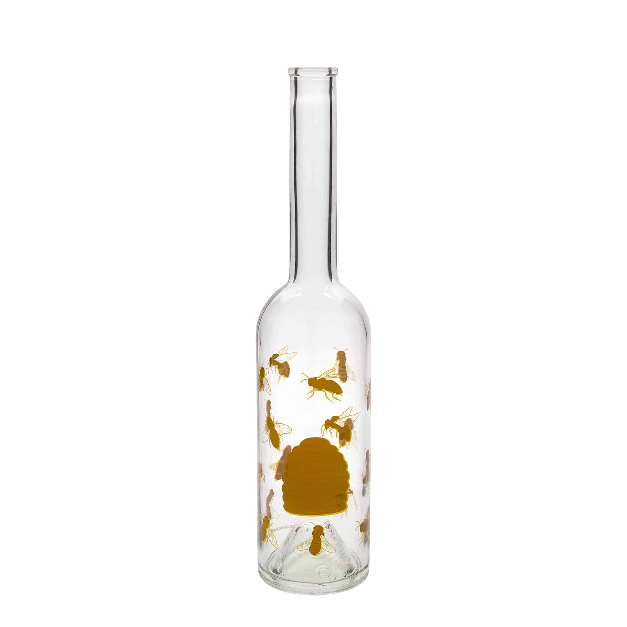 500 ml lasipullo ”Opera”, kuvio: mehiläiset, suuaukko: korkki