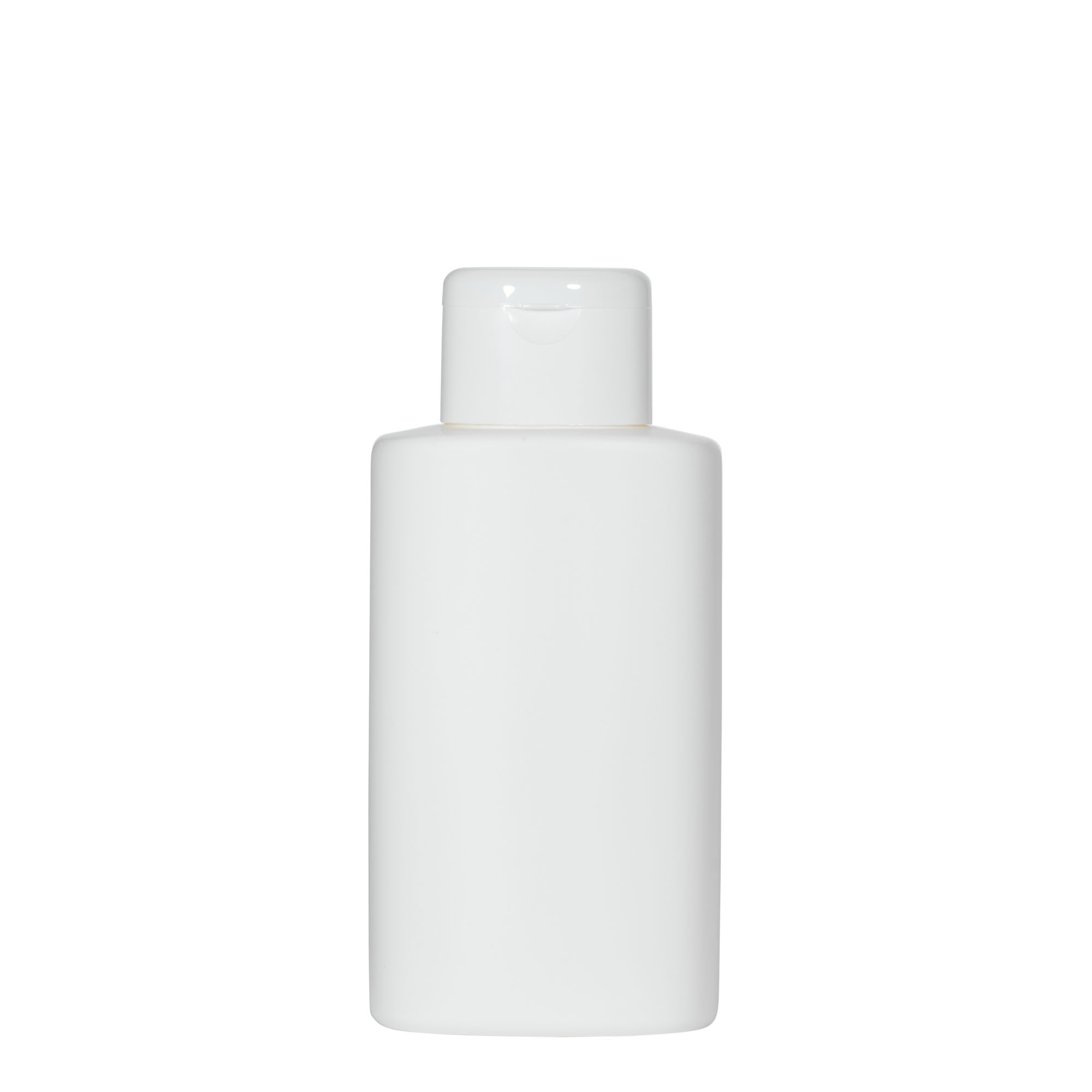 250 ml muovipullo 'Indy', ovaali, HDPE, valkoinen, suuaukko: ruuvikorkki
