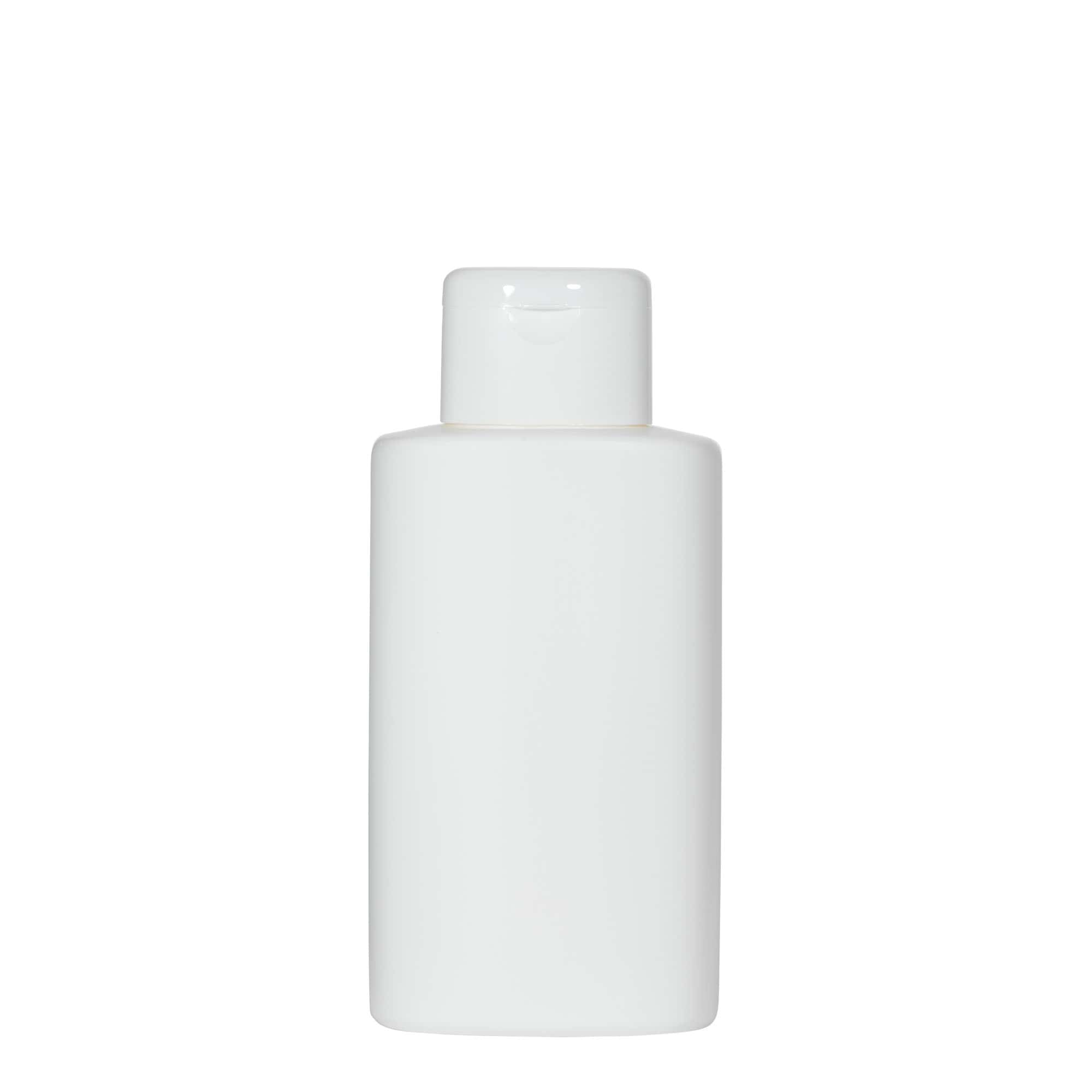 250 ml muovipullo 'Indy', ovaali, HDPE, valkoinen, suuaukko: ruuvikorkki