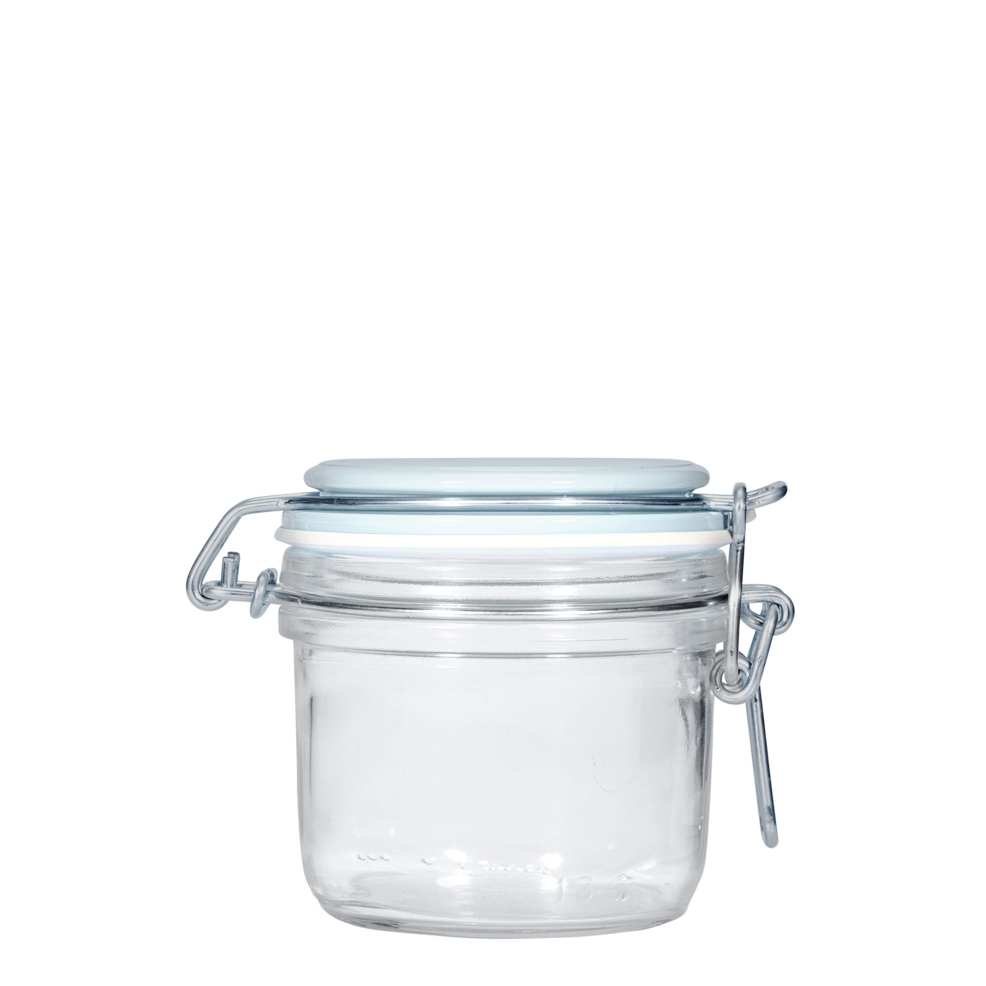 200 ml langallinen lasipurkki ”Fido”, sininen, suuaukko: langallinen suljin