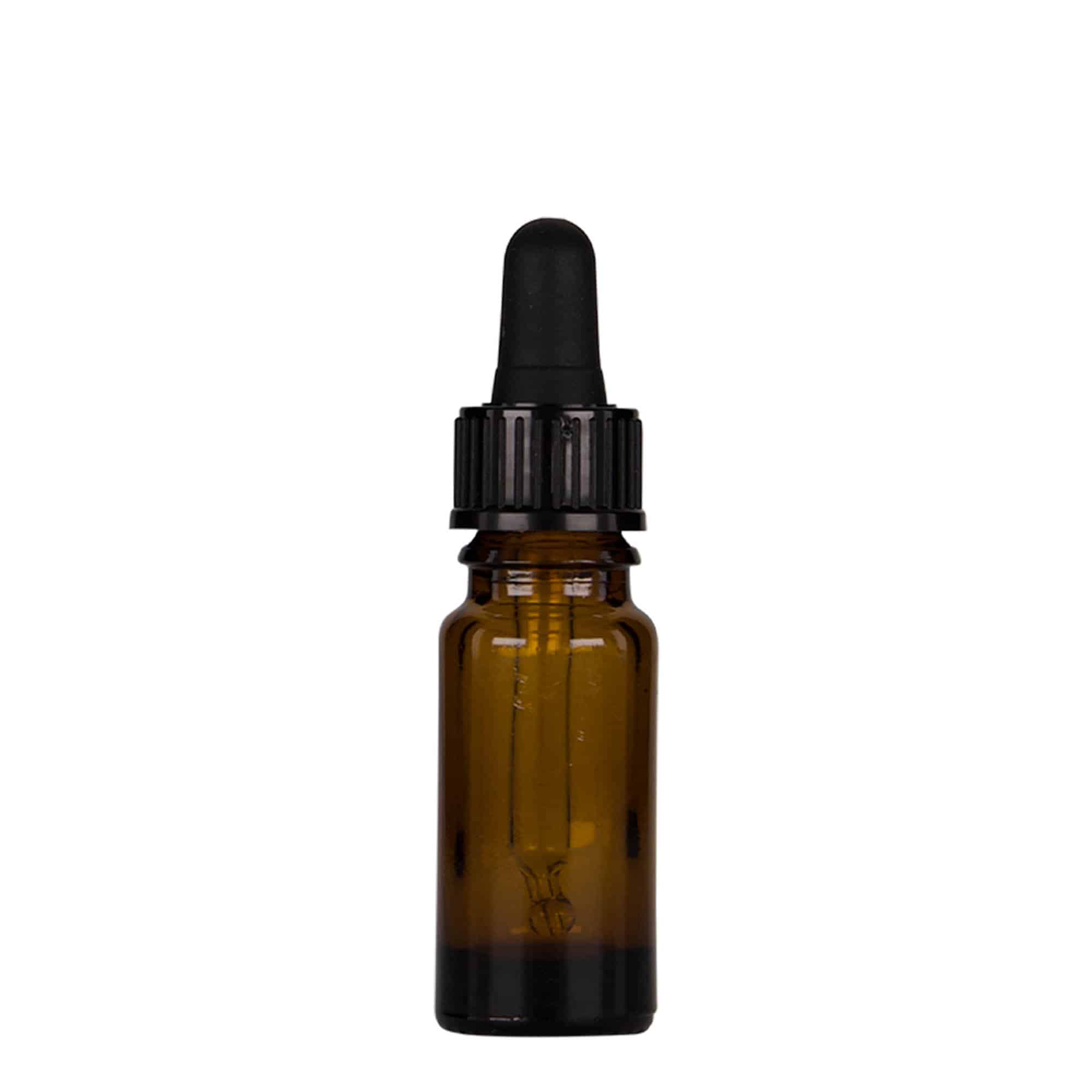 10 ml lääke-pipettipullo, lasia, ruskea-musta, suuaukko: DIN 18