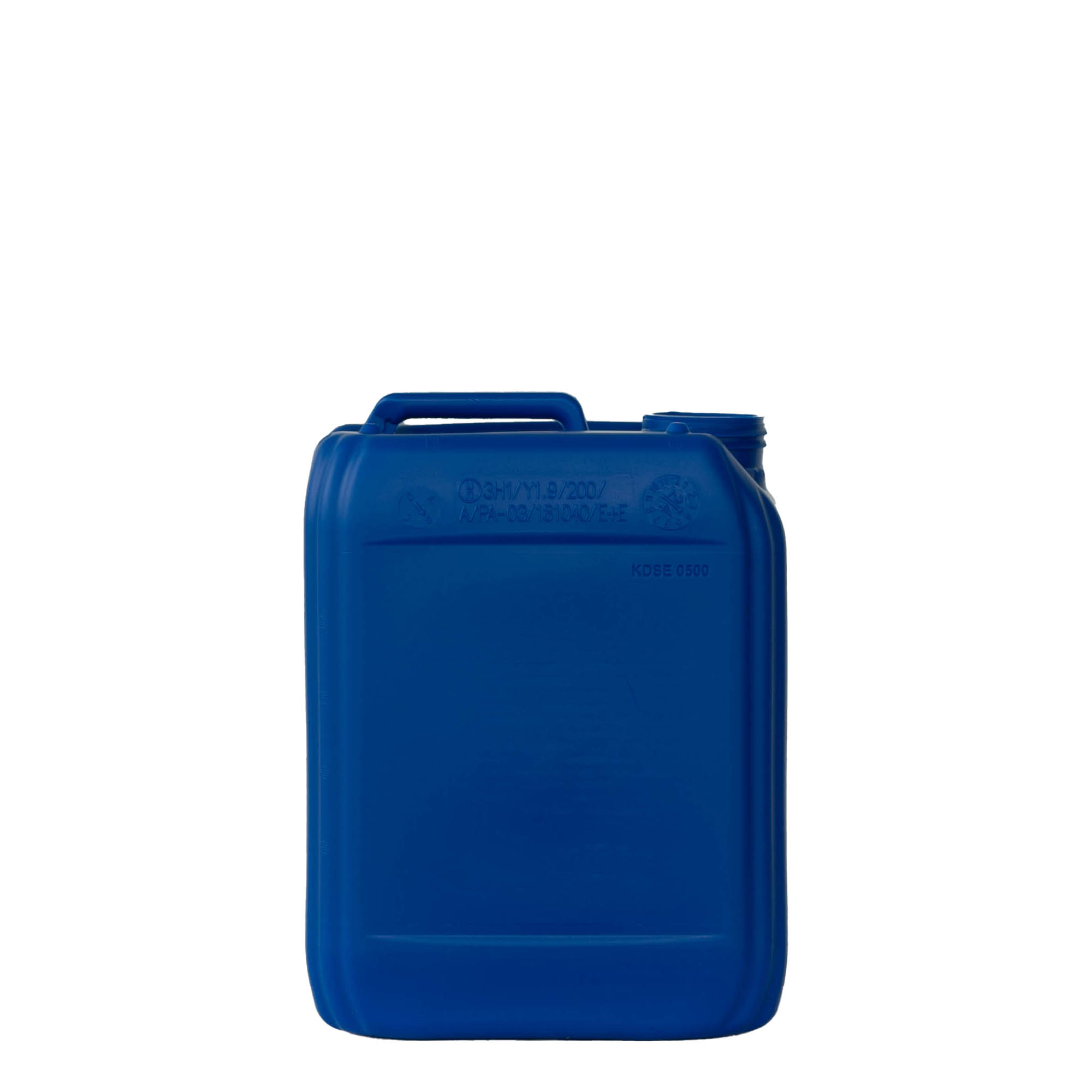 5 l kanisteri, suorakulmainen, HDPE-muovia, sininen, suuaukko: ND 55