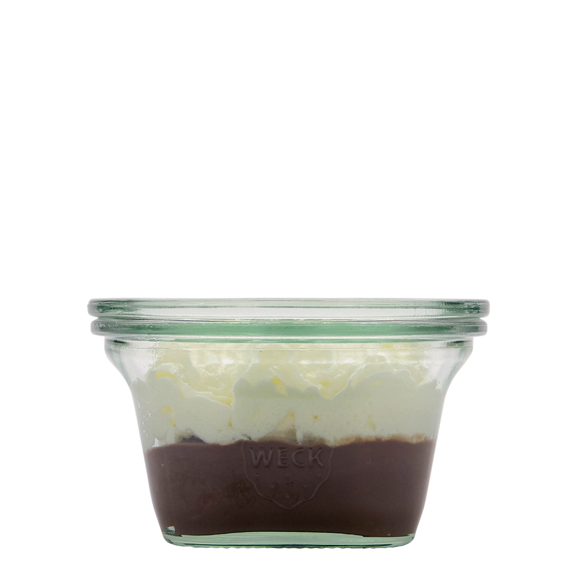 290 ml WECK-Quadro-lasia, neliömäinen, suuaukko: pyöreä reuna