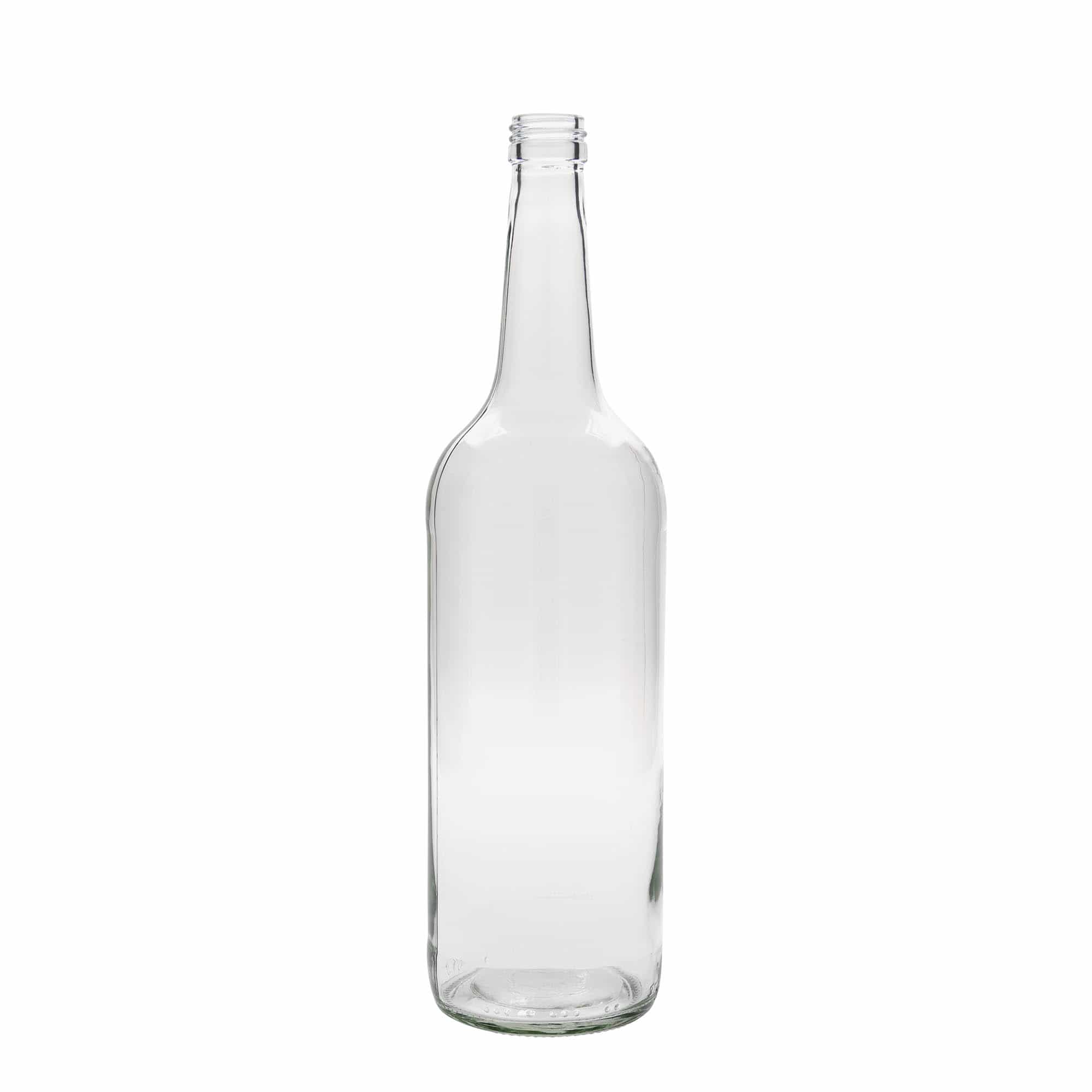 1.000 ml lasipullo suora kaula, suuaukko: PP 28