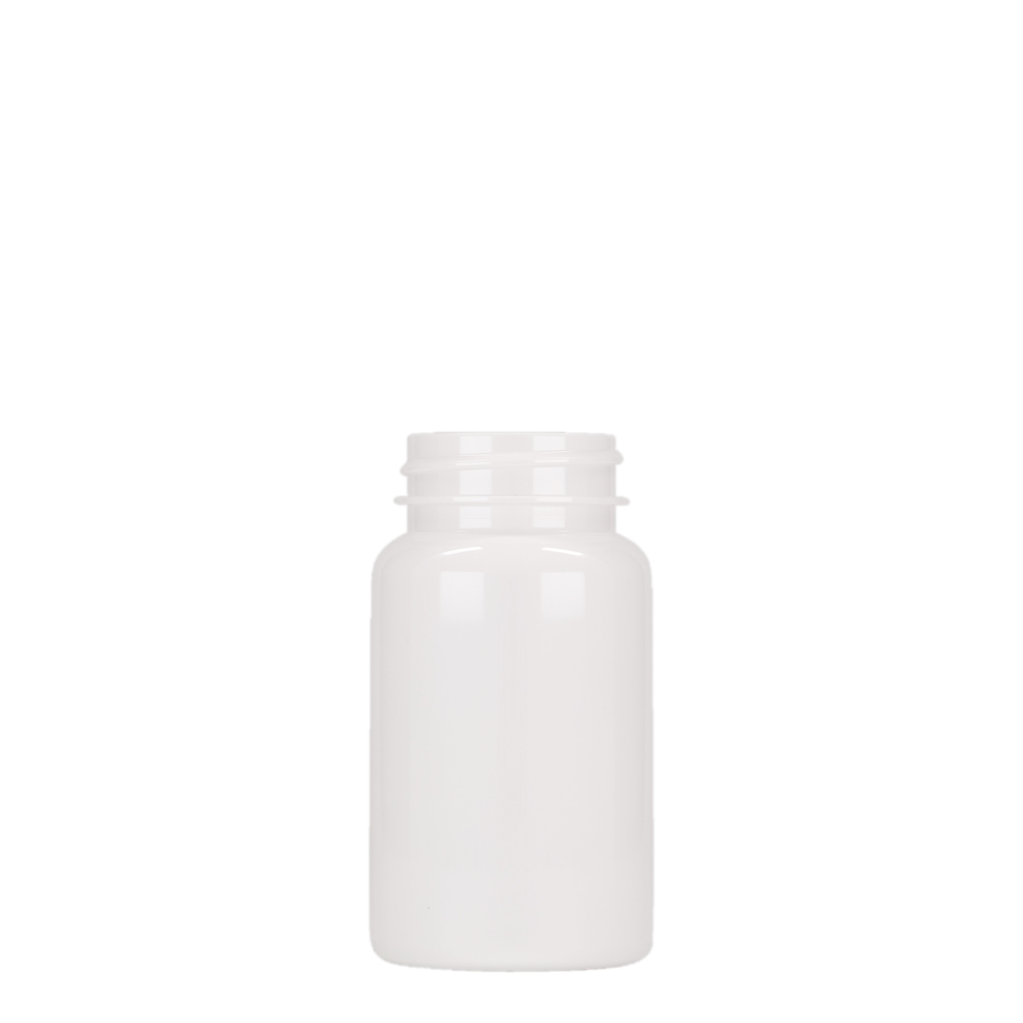 100 ml PET-pakkaus, muovia, valkoinen, suuaukko: 38/400 100 ml PET-pakkaus, muovia, valkoinen, suuaukko: 38/400