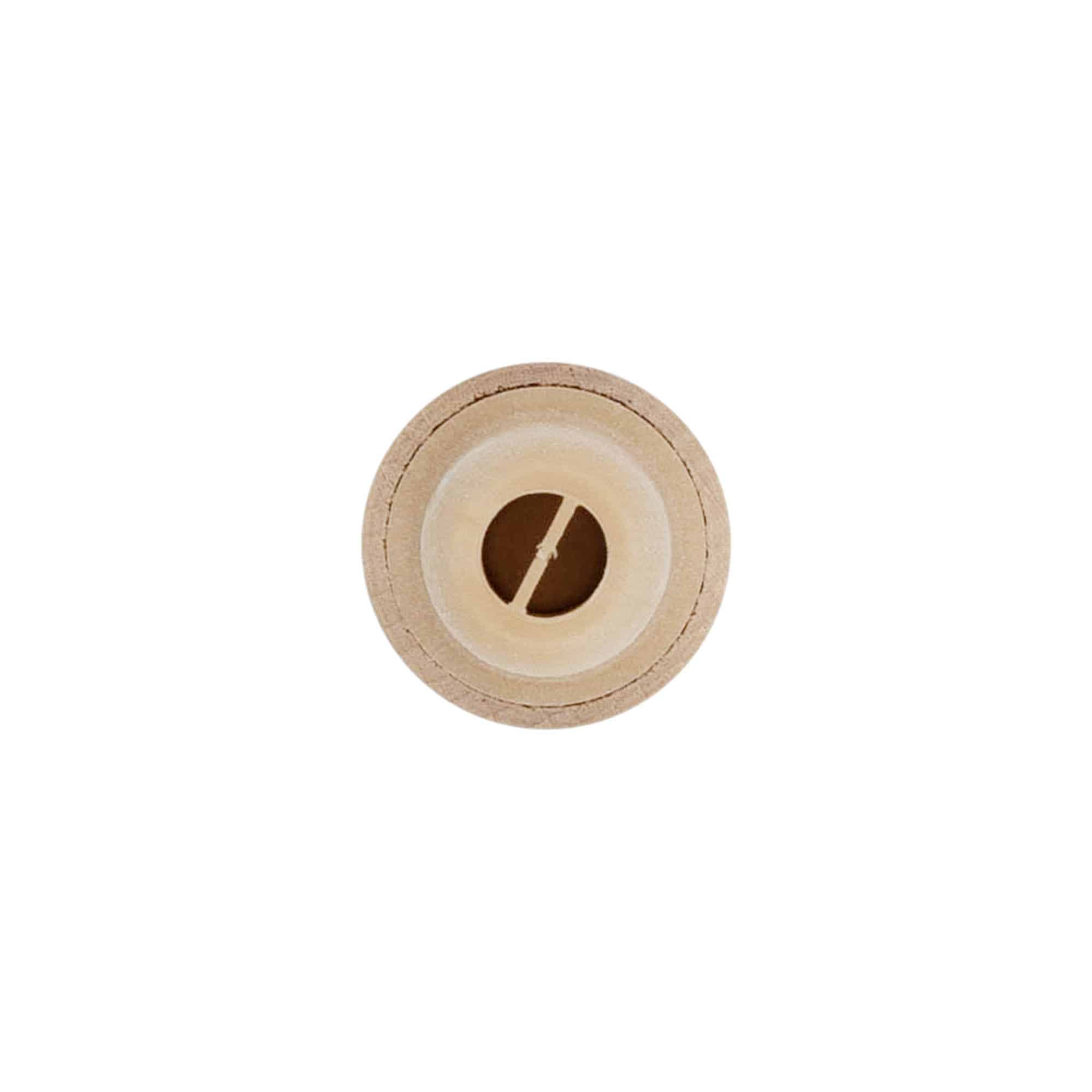 Kahvakorkki annosteluaukolla 19 mm, puu/muovi, beige, suuaukolle: korkki