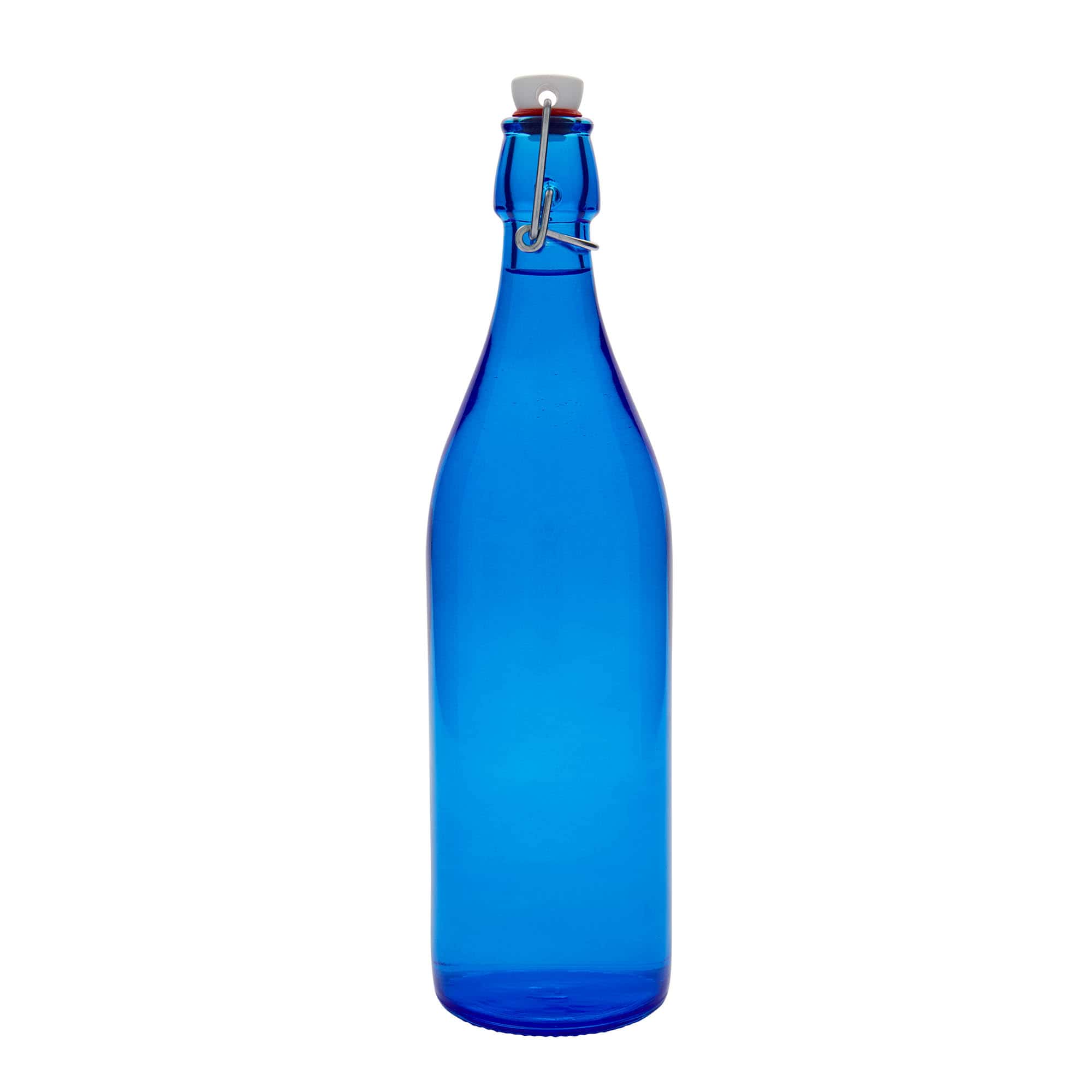 1.000 ml lasipullo 'Giara', sininen, suuaukko: lukittava suljin 1.000 ml lasipullo 'Giara', sininen, suuaukko: lukittava suljin