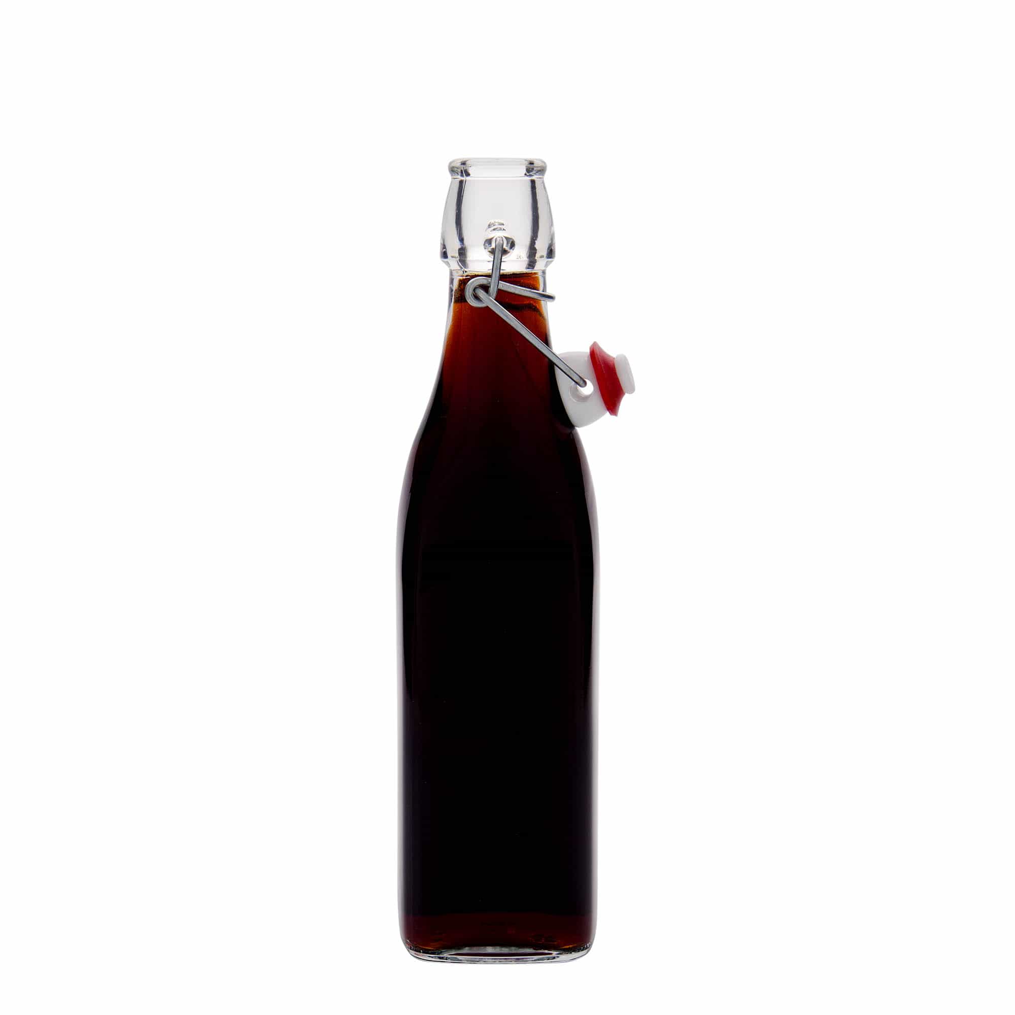 500 ml lasipullo 'Swing, neliö, suu: patenttikorkki
