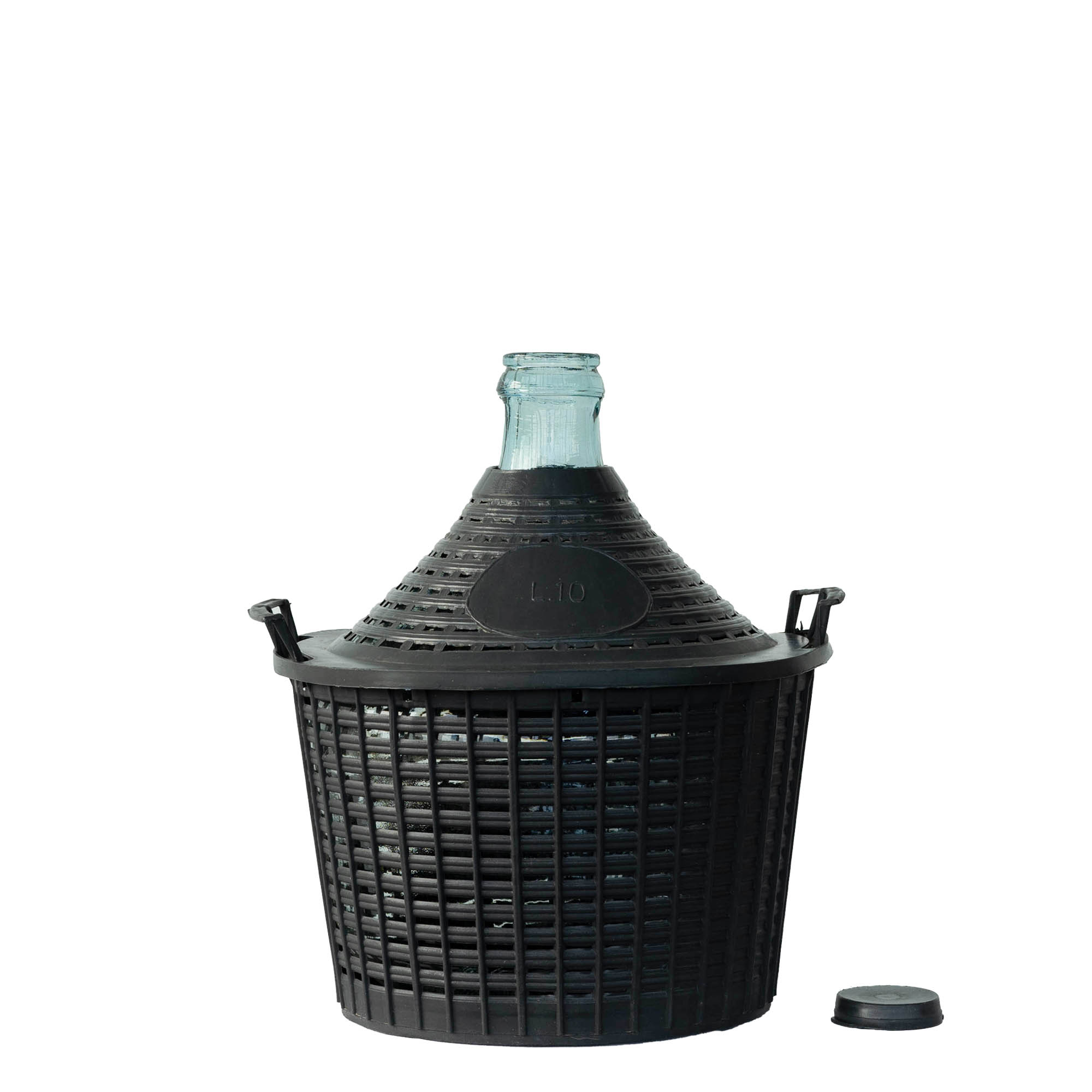 10 l pallo pullo kapeakaulainen, lasi, suu: päällyskansi