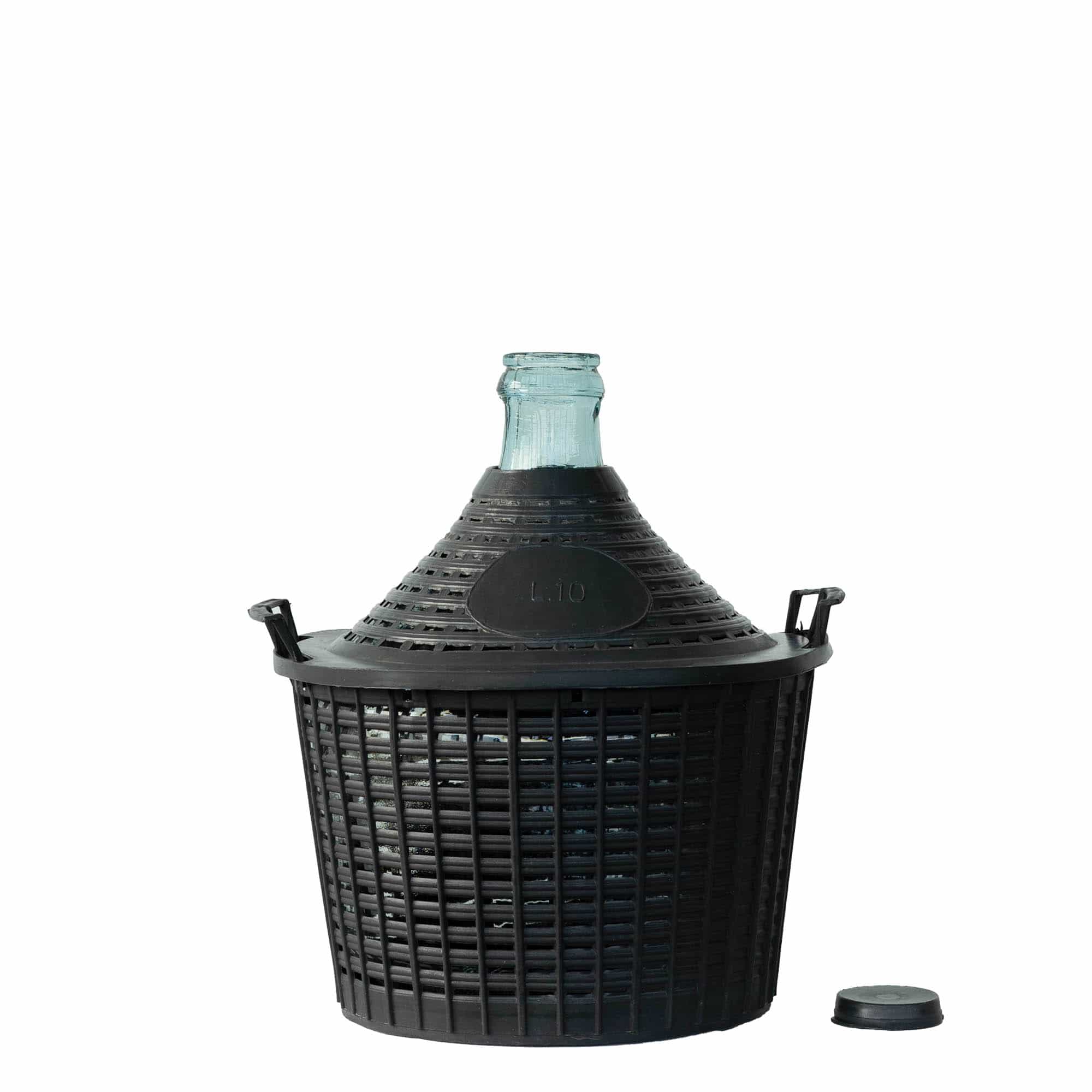 10 l pallo pullo kapeakaulainen, lasi, suu: päällyskansi