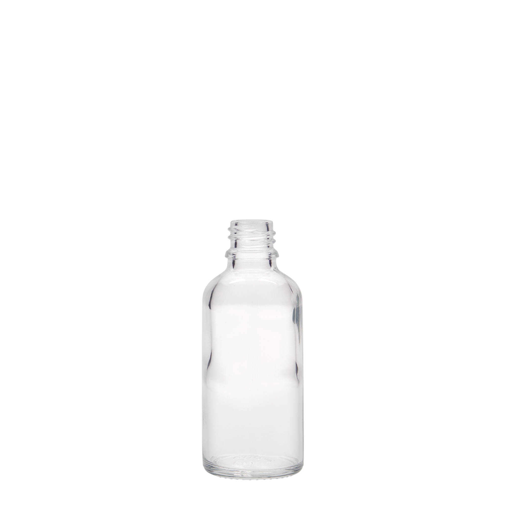 50 ml lääkepullo, lasia, suuaukko: DIN 18 50 ml lääkepullo, lasia, suuaukko: DIN 18
