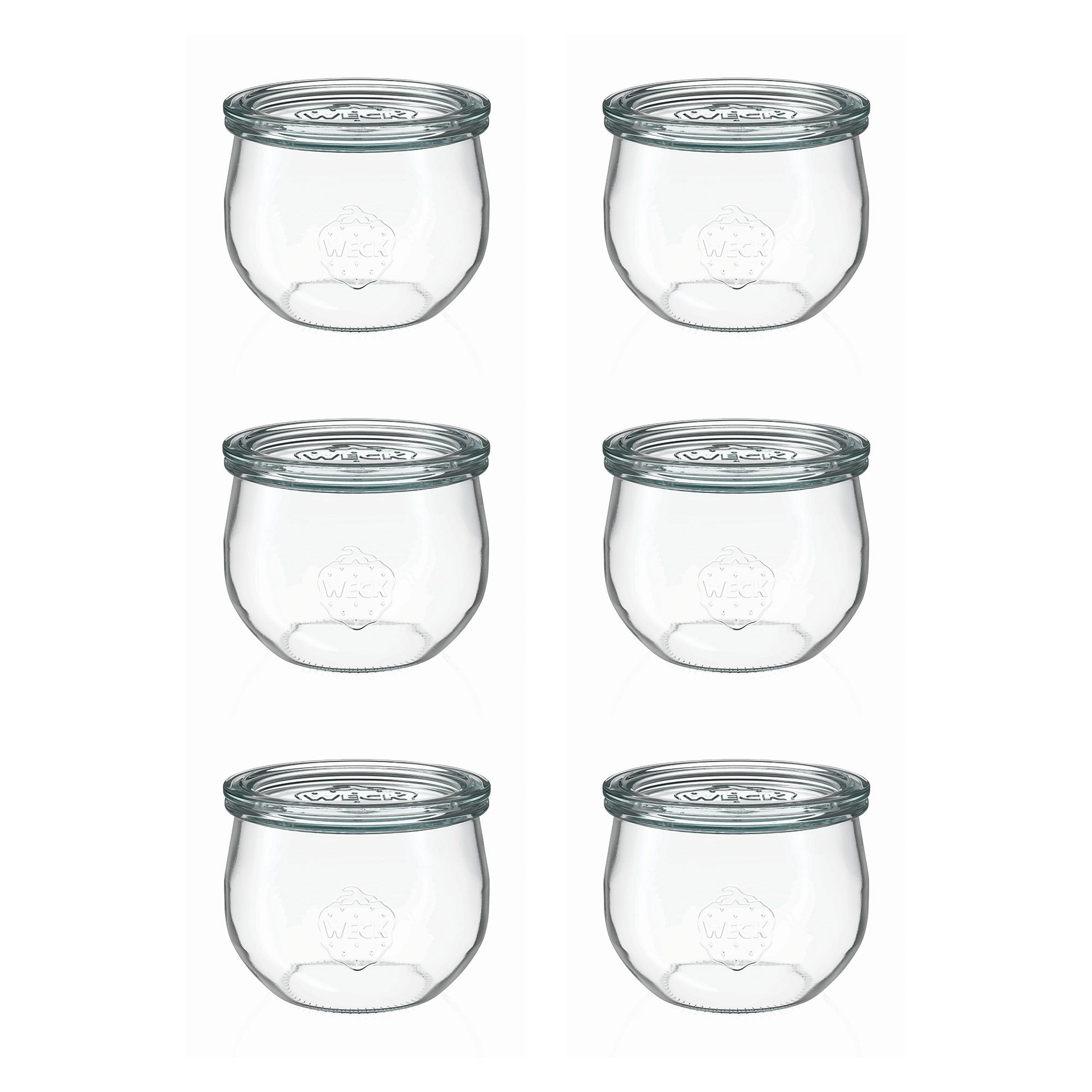 6x 580 ml WECK-tulppalasi lasikannella RR 100