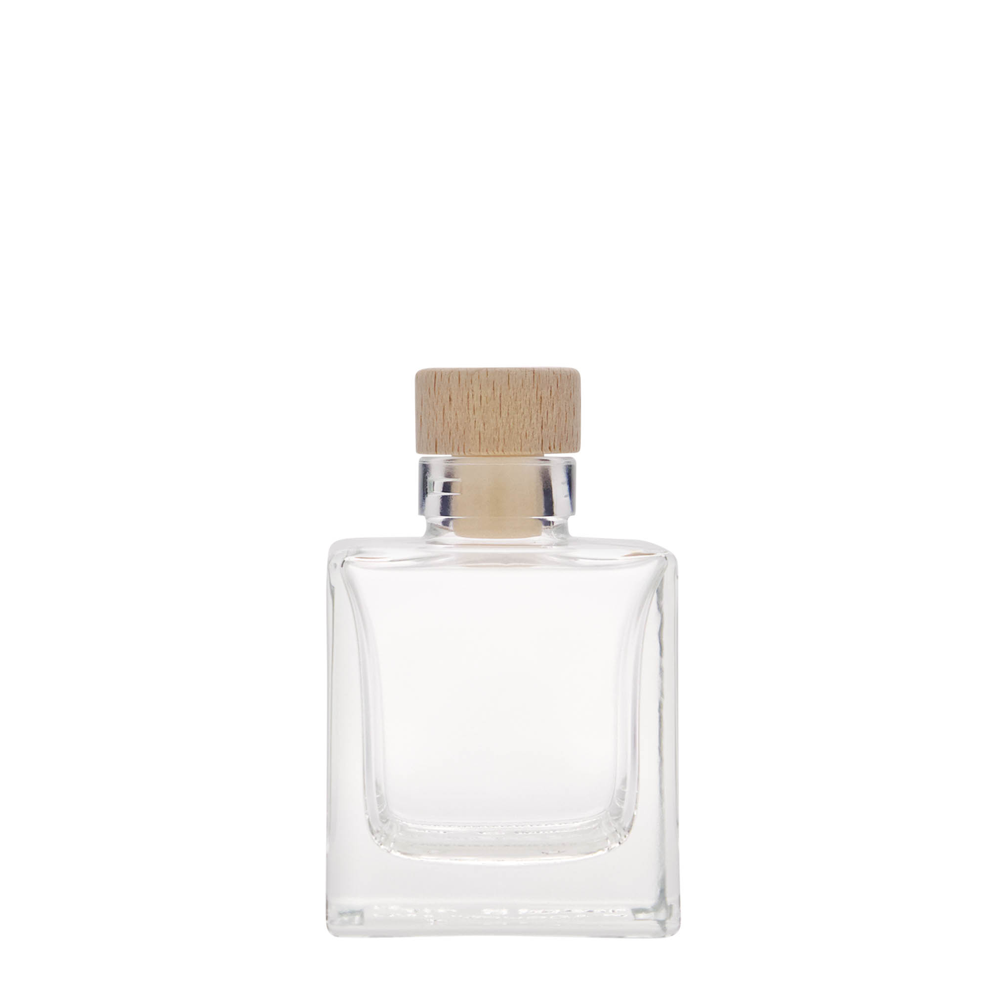 100 ml lasipullo 'Cube', neliömäinen, suuaukko: korkki