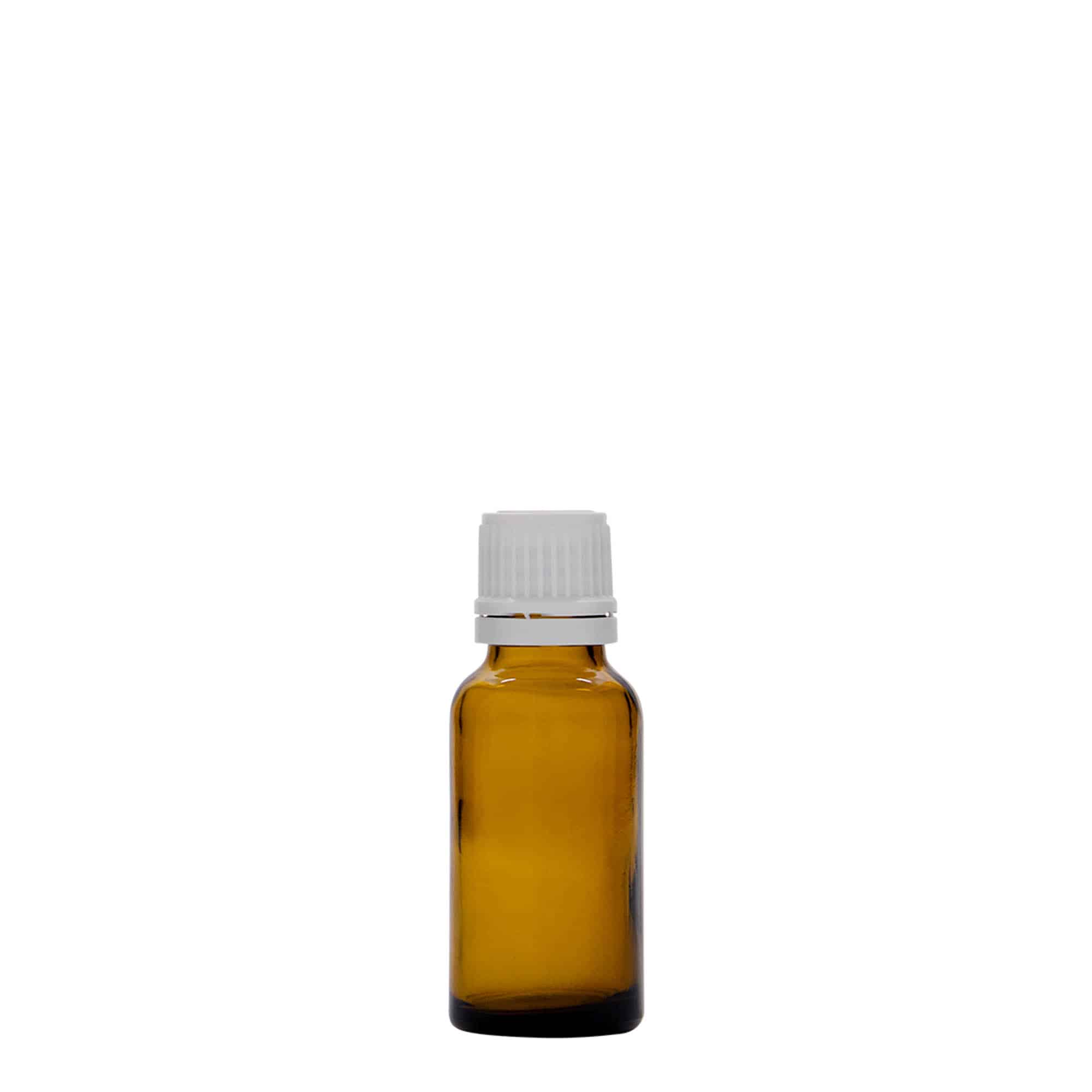 20 ml lääkepullo, lasi, ruskea, suu: DIN 18