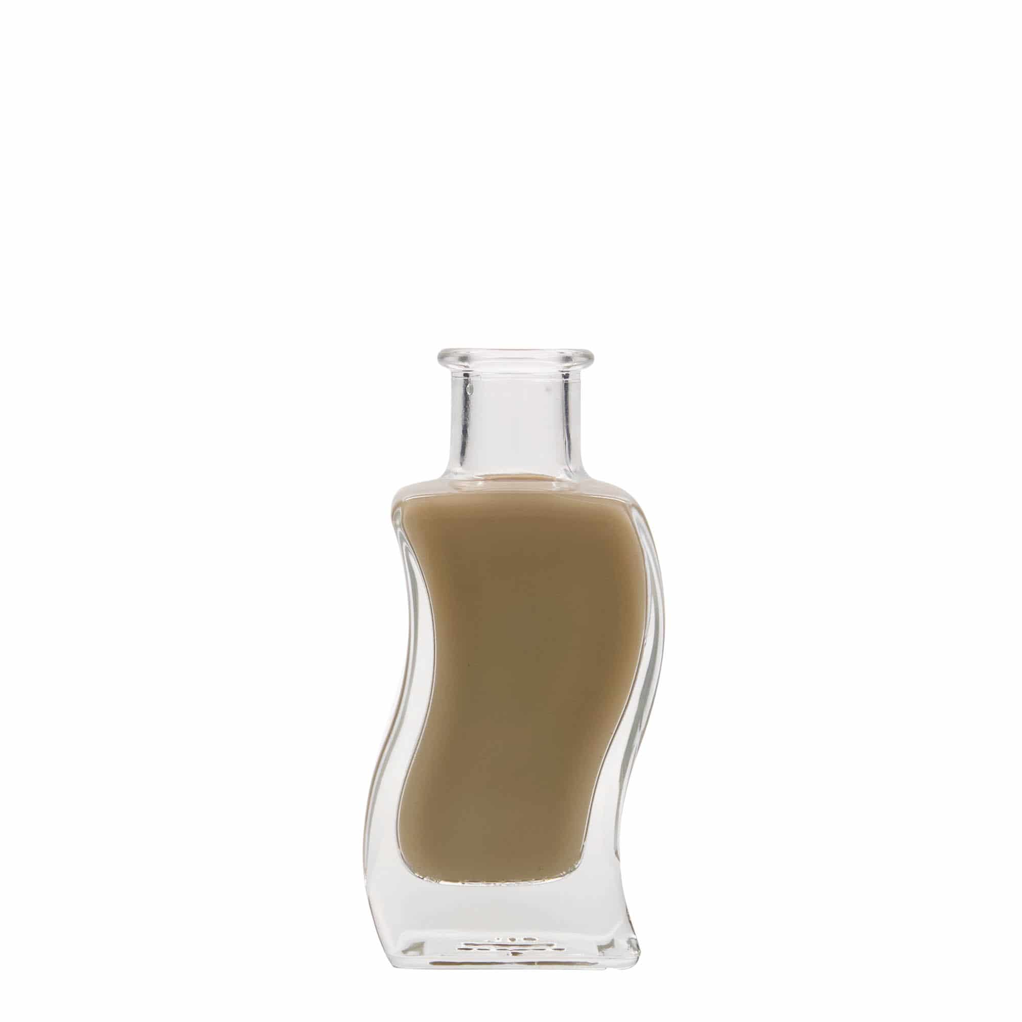 100 ml lasipullo 'Aallot', neliö, suu: korkki