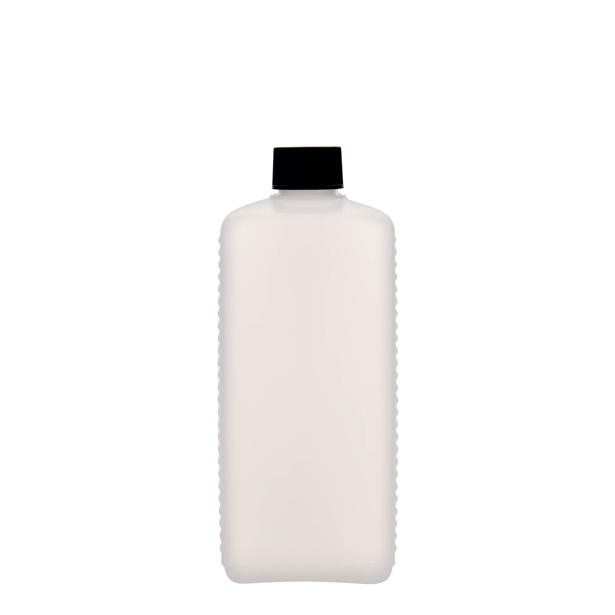 500 ml kanisteripullo, suorakaide, HDPE-muovi, luonnonvärinen, suuaukko: DIN 25 EPE