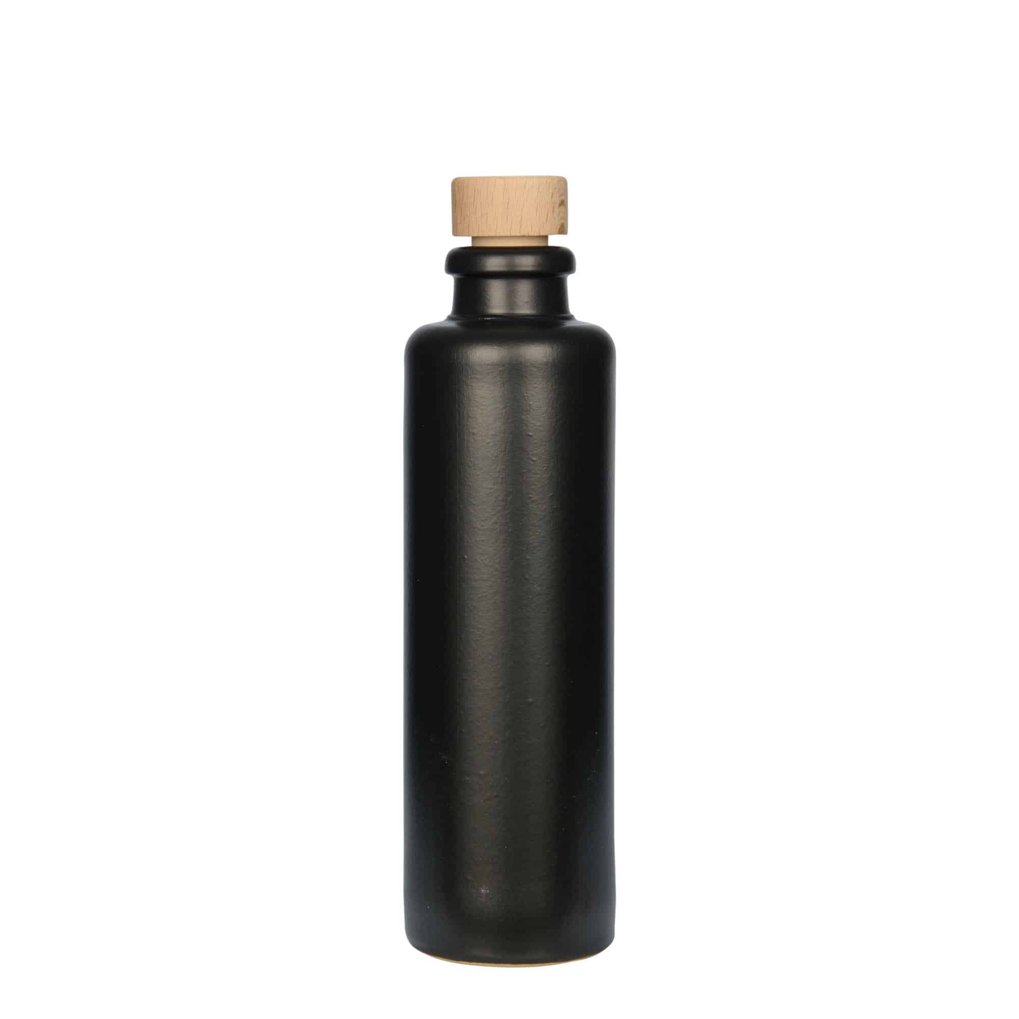 200 ml savituoppi, keraaminen, musta, suu: korkki