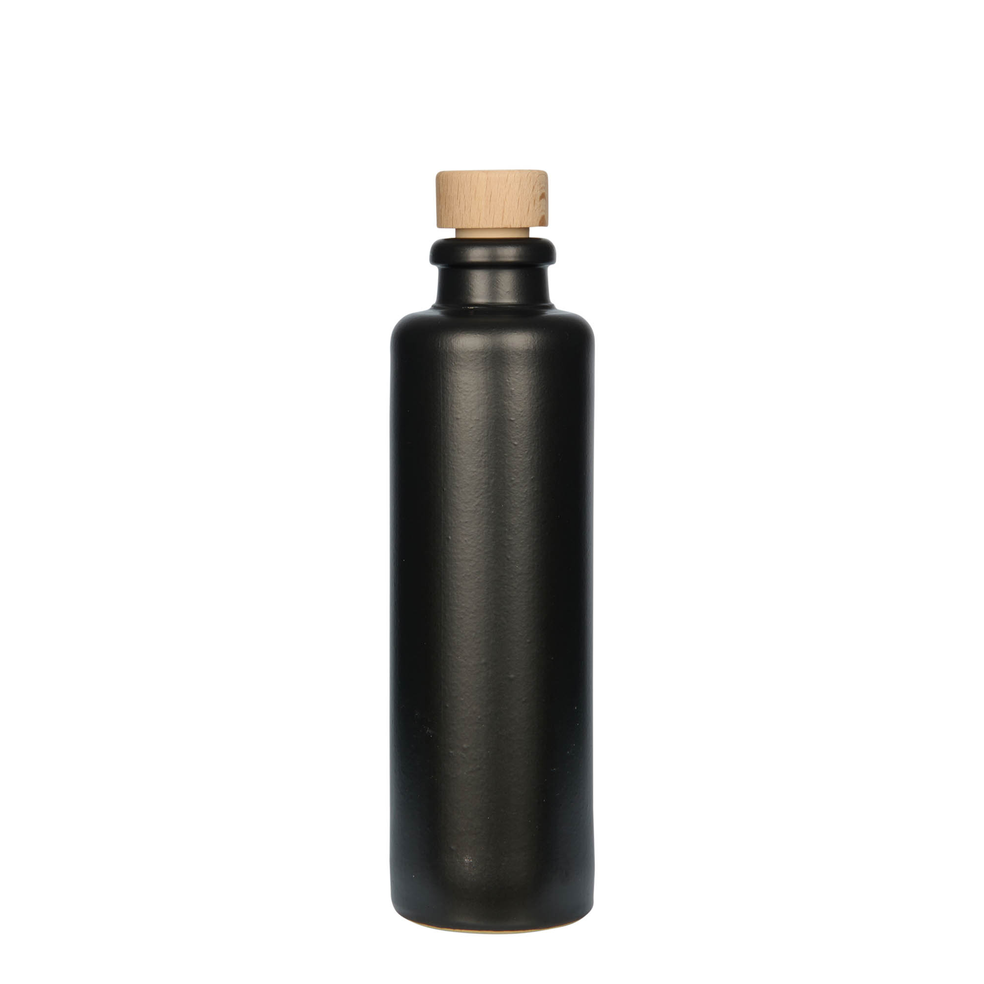 200 ml saviruukku, kivitavara, musta, suuaukko: korkki