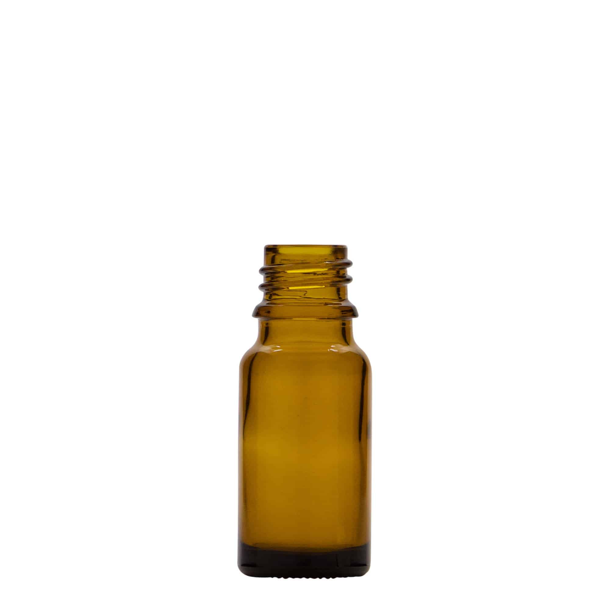 10 ml lääkepullo hoitonestepumpulla, lasia, ruskea, suuaukko: DIN 18