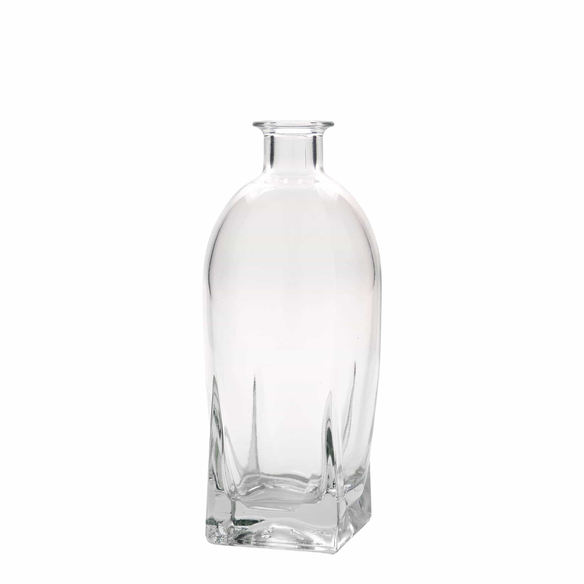 500 ml lasipullo 'Zino', neliö, suu: korkki