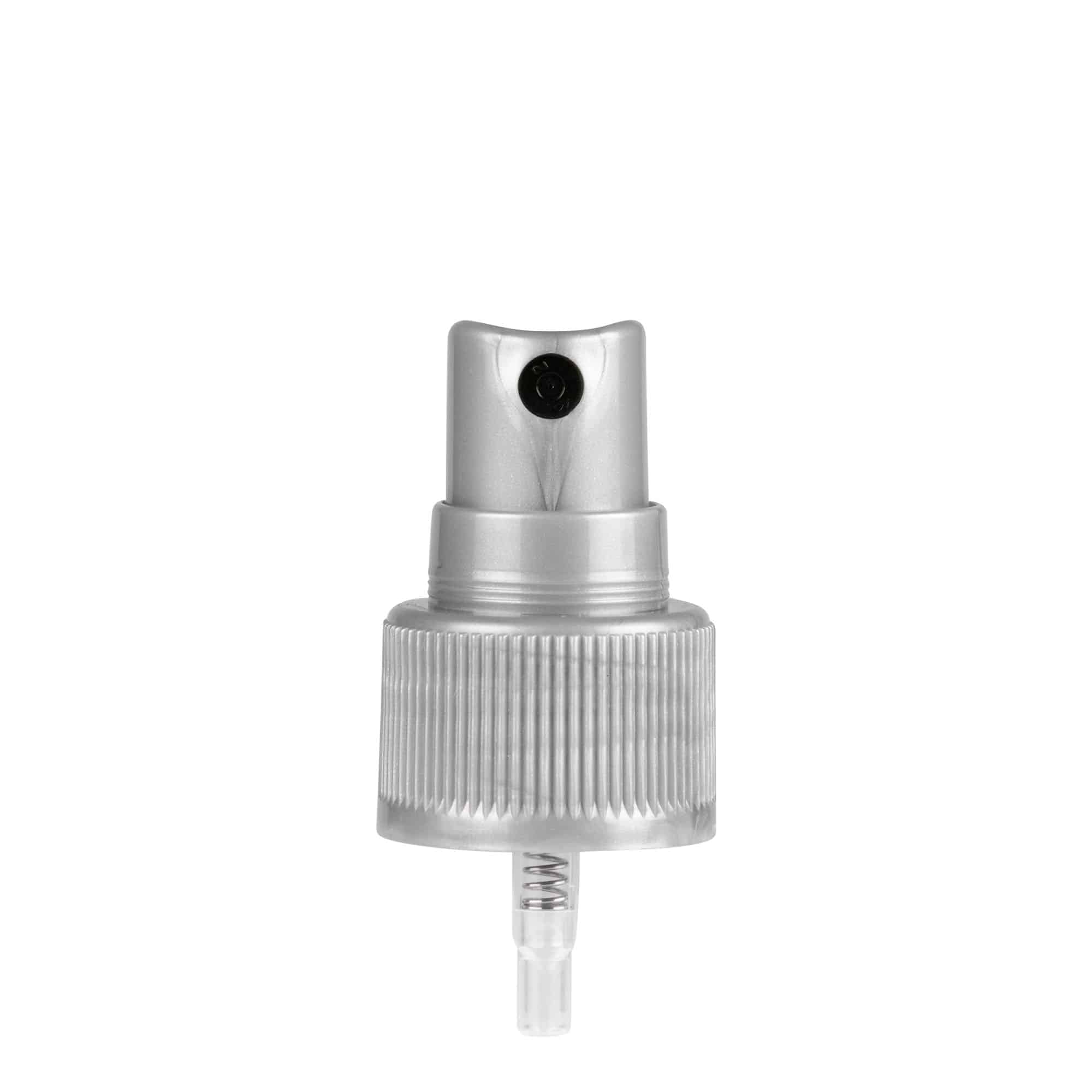 Kierrekorkki spray-osa, PP-muovi, hopea, suu: GPI 24/410 Kierrekorkki spray-osa, PP-muovi, hopea, suu: GPI 24/410