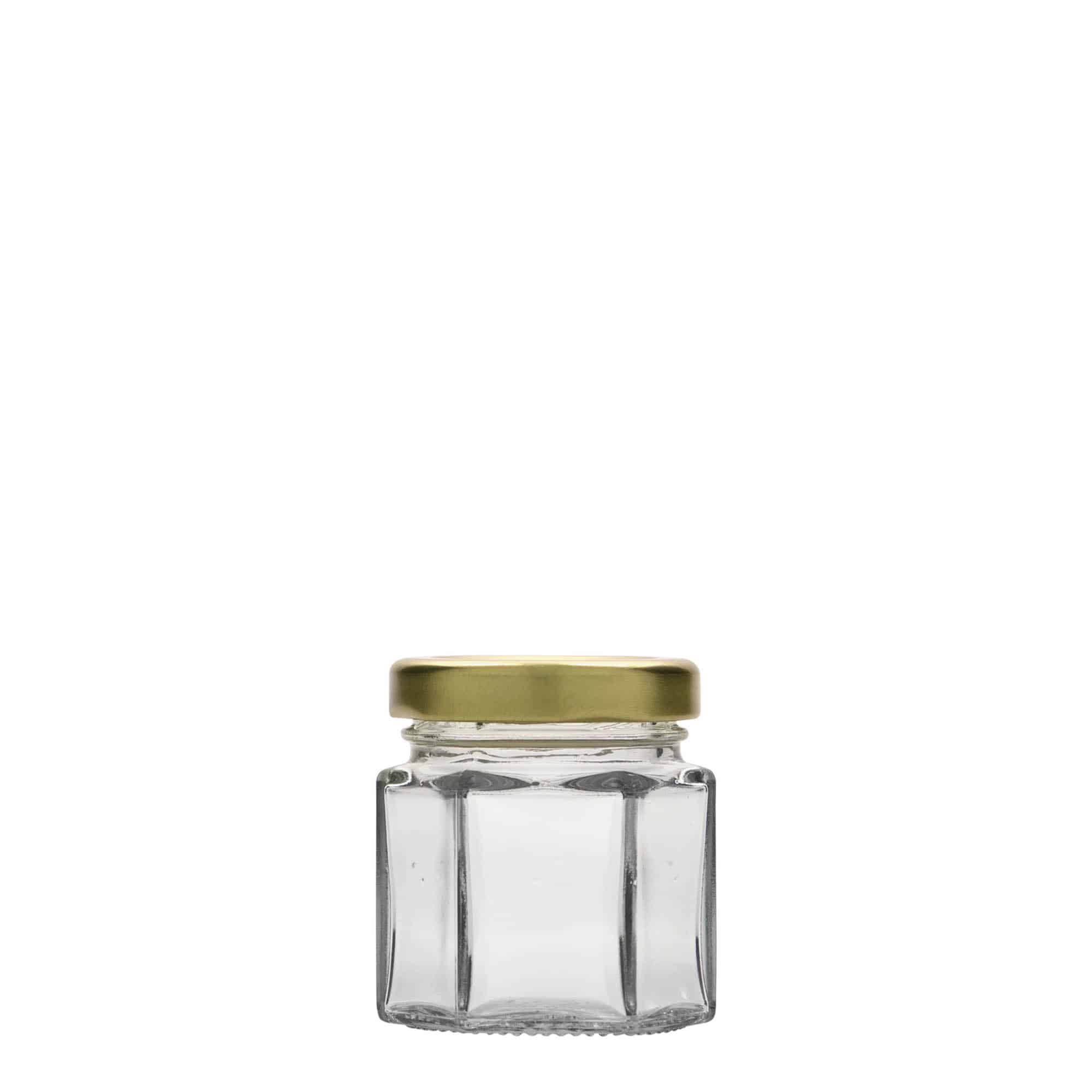 47 ml kuusikulmainen lasipurkki, suu: Twist-Off (TO 43)